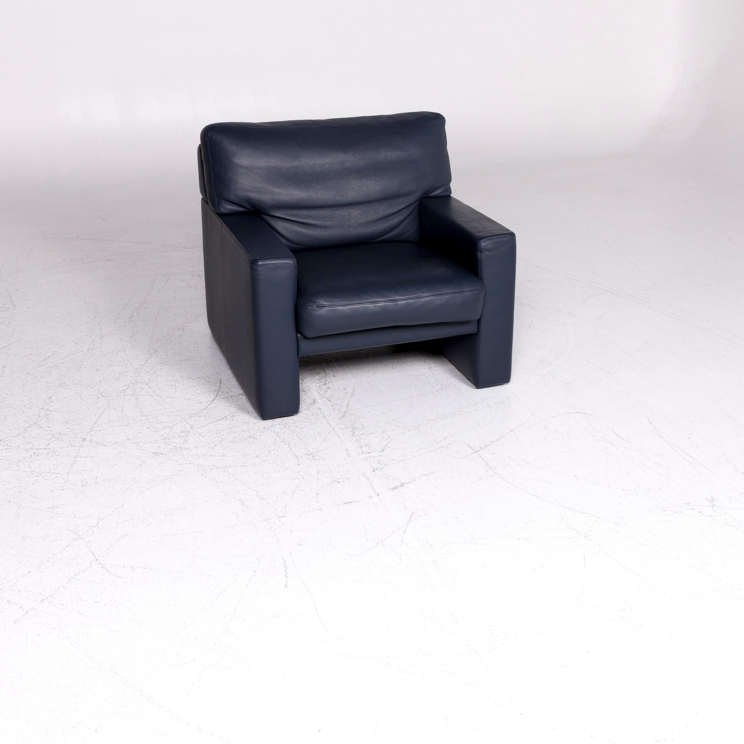 Modern Erpo Leather Armchair Blue