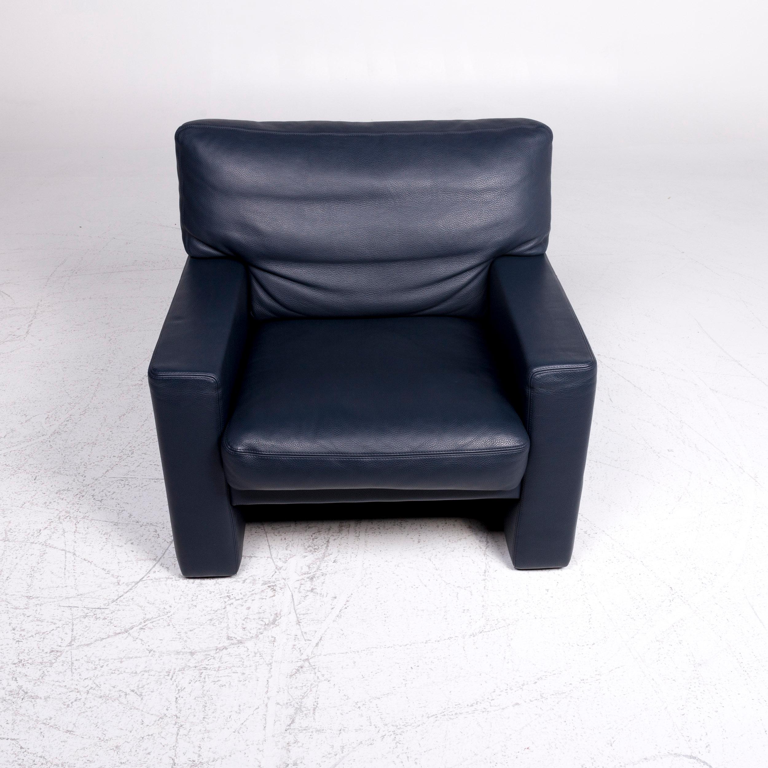 Erpo Leather Armchair Blue 2