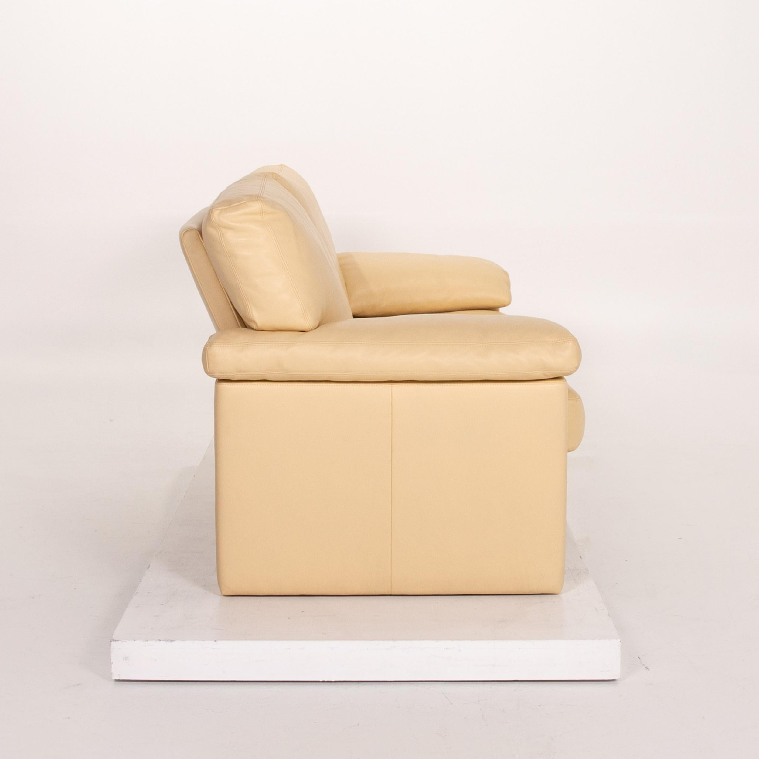 Erpo Leather Sofa Beige Two-Seat Couch For Sale 2