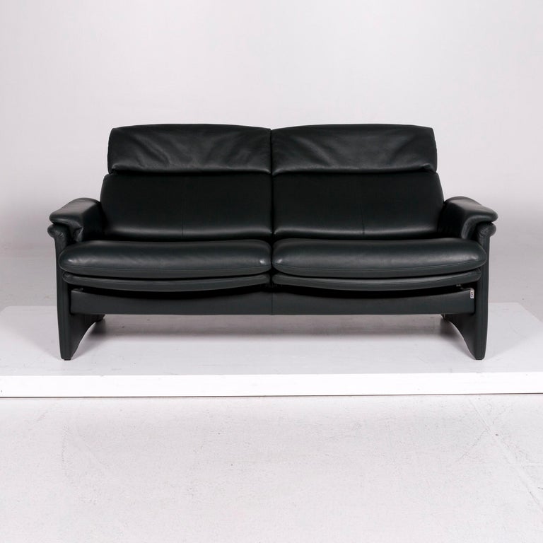 Erpo Leather Sofa Green Dark Green Two Seat Function Couch For