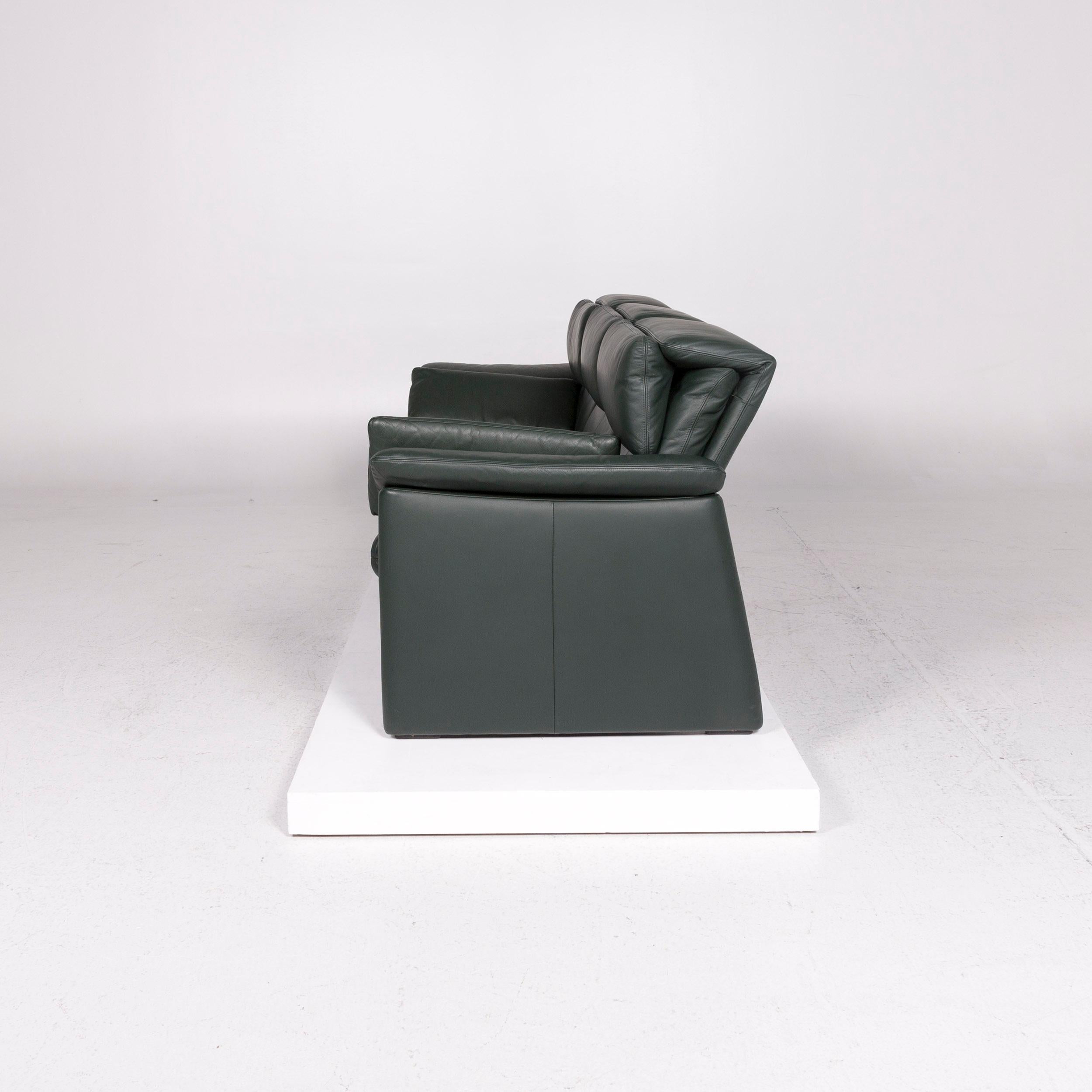 Erpo Leather Sofa Set Green 1 Three-Seat, 1 Two-Seat, 1 Armchair, 1 Stool 6