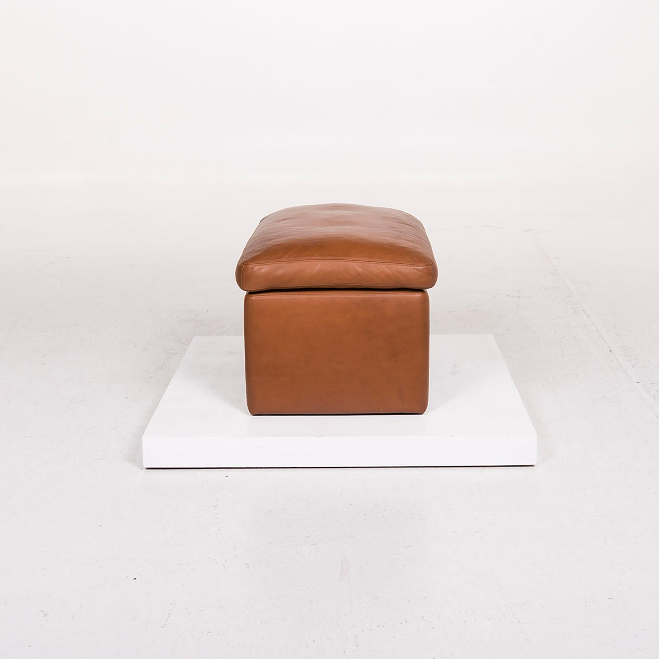 Erpo Leather Stool Cognac Brown In Excellent Condition In Cologne, DE