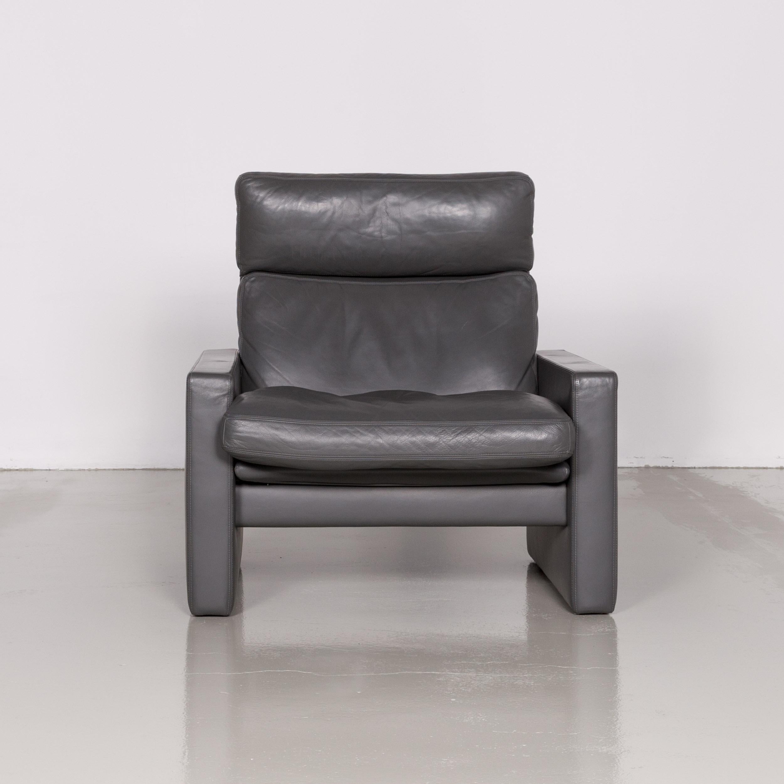 Erpo Manhattan designer armchair leather grey anthracite one seat function.