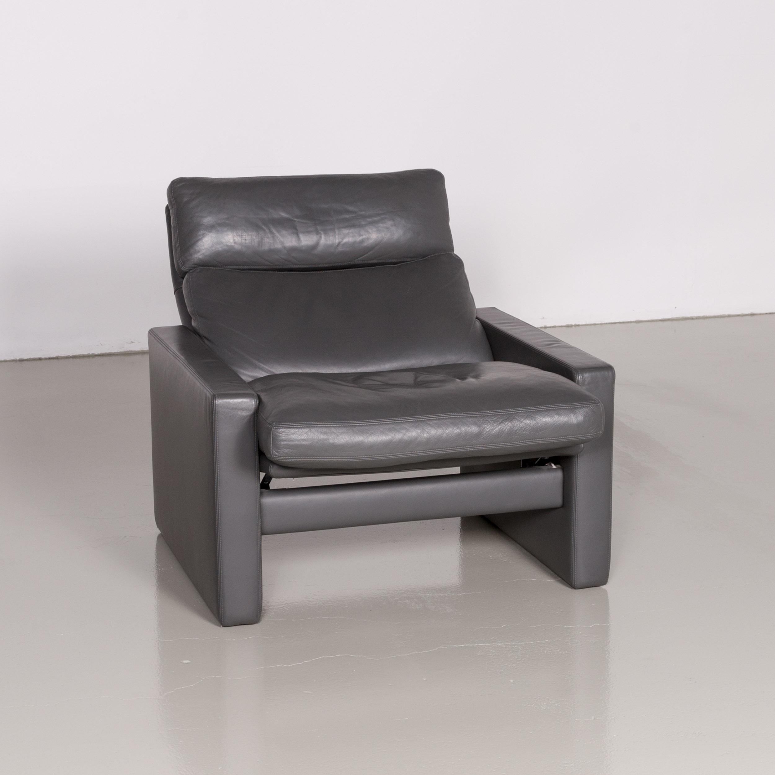 German Erpo Manhattan Designer Armchair Leather Grey Anthracite One Seat Function For Sale
