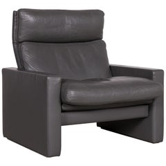 Erpo Manhattan Designer Armchair Leather Grey Anthracite One Seat Function
