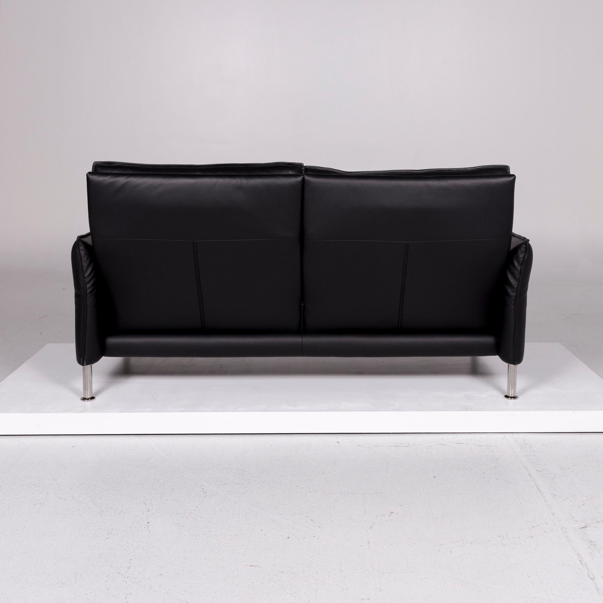 Erpo Porto Leather Sofa Black Two-Seat Relax Function Couch 3