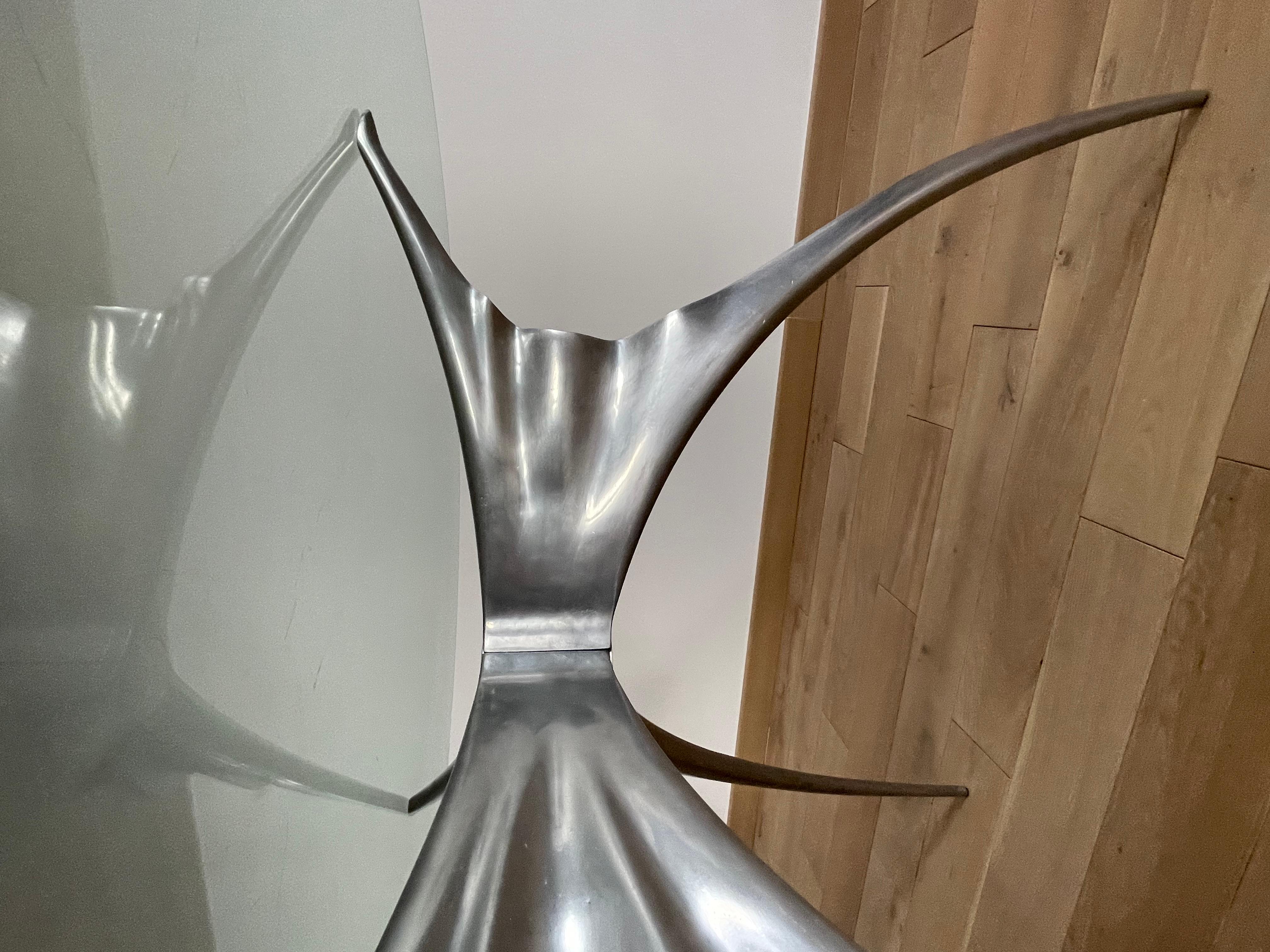 Glass Errance Model Round Table by Bernard Dequet, France, 1970s