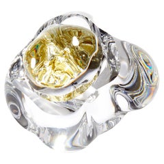 Erratic E avec de l'or au citron 16,9ct, une sculpture abstraite en verre d'Anthony Scala