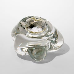 Erratic K with 12ct White Gold, amorphic clear glass artwork by Anthony Scala