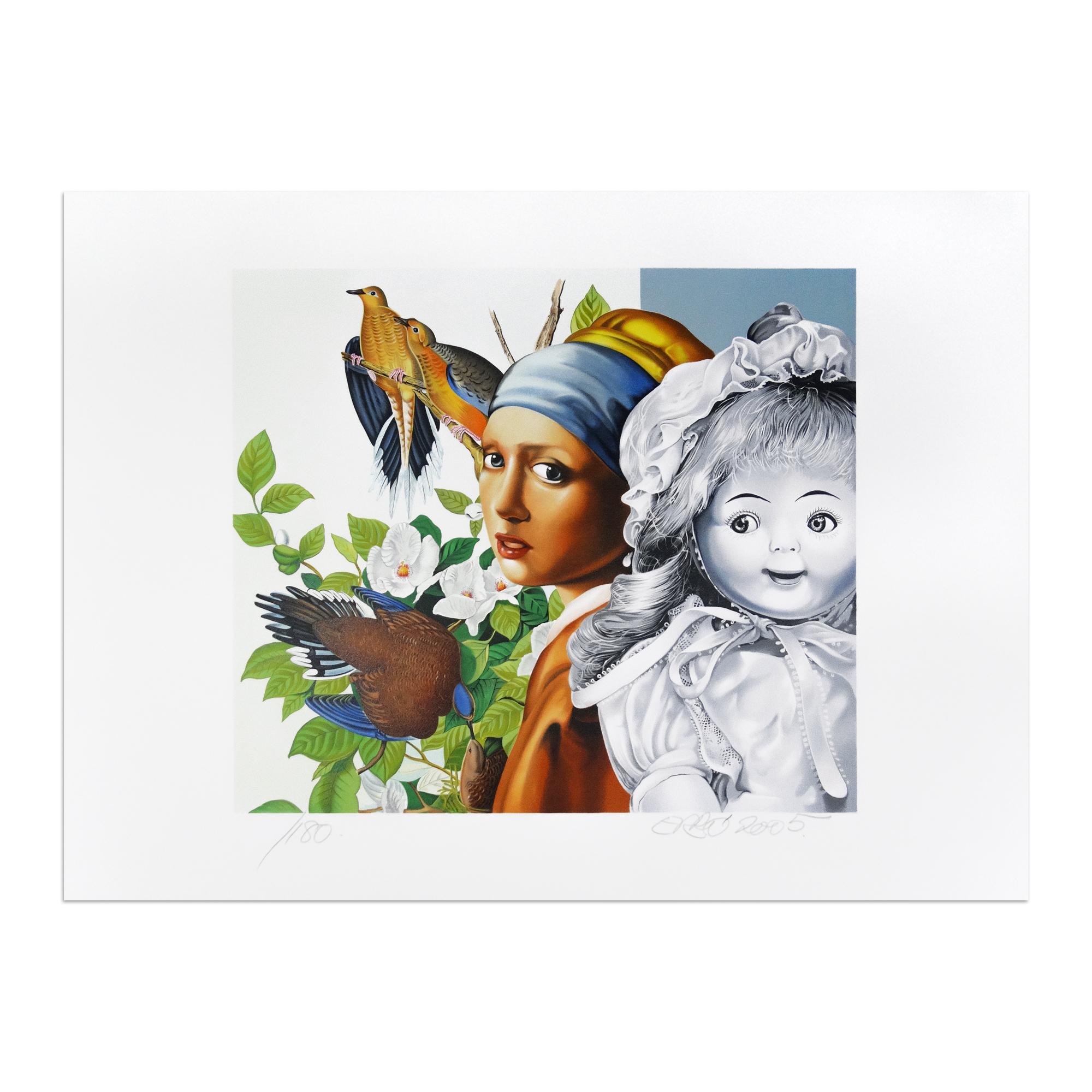 Gudmundur Gudmundsson, alias Erró (islandais, né en 1932)
Vermeer, 2005
Médium : Lithographie sur papier
Dimensions : 58,4 × 80 cm
Édition de 180 exemplaires : signés et numérotés à la main au crayon.
Condit : Excellent