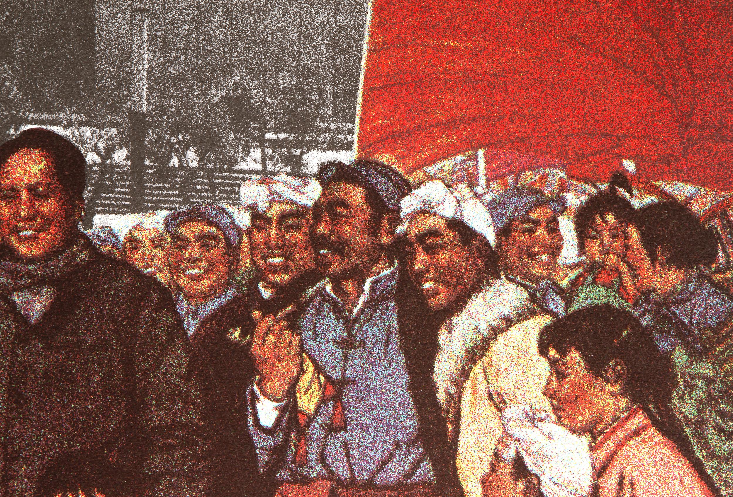 Mao's Weltreise - Jerusalem
Erró, Isländisch (1932)
Datum: 1975
Siebdruck, signiert, nummeriert und datiert mit Bleistift
Auflage von 99/150
Größe: 31,25 x 23,5 Zoll (79,38 x 59,69 cm)