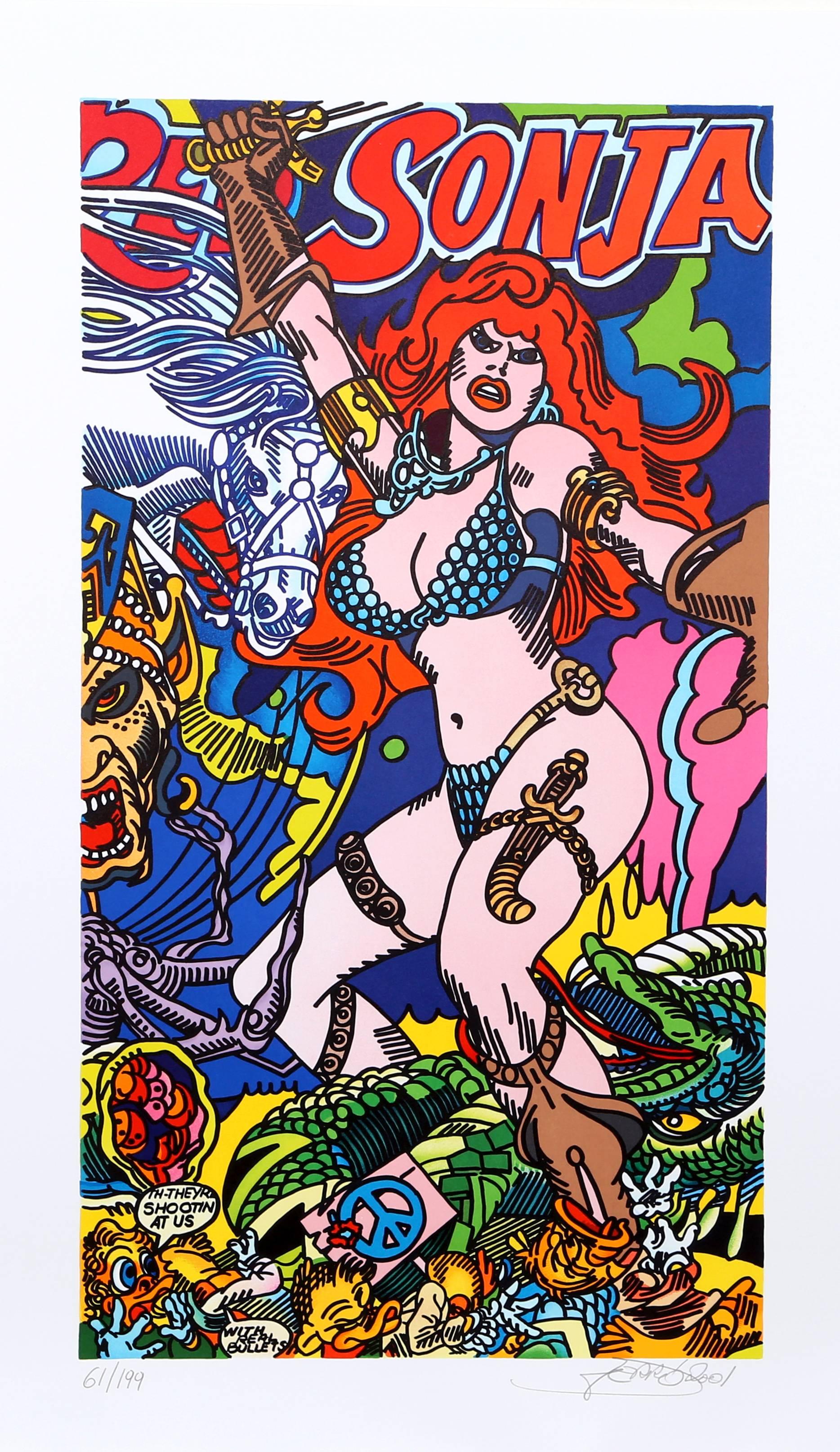 "Red Sonja", Pop Art Print by Erró