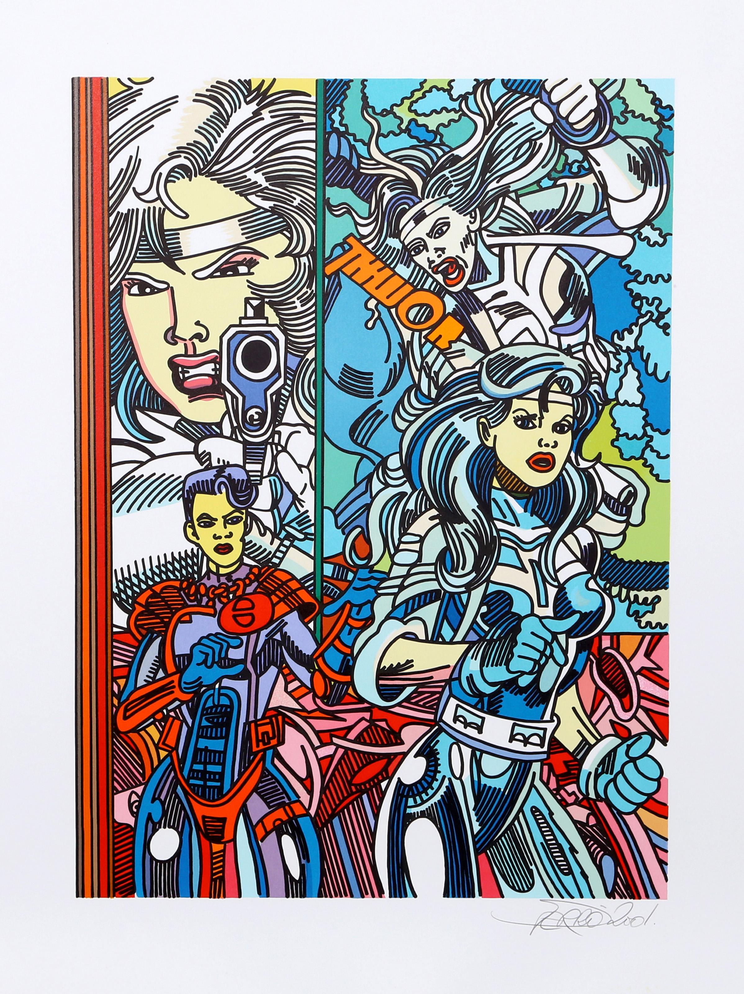 « Argent Saber », estampe Pop Art d'Erró