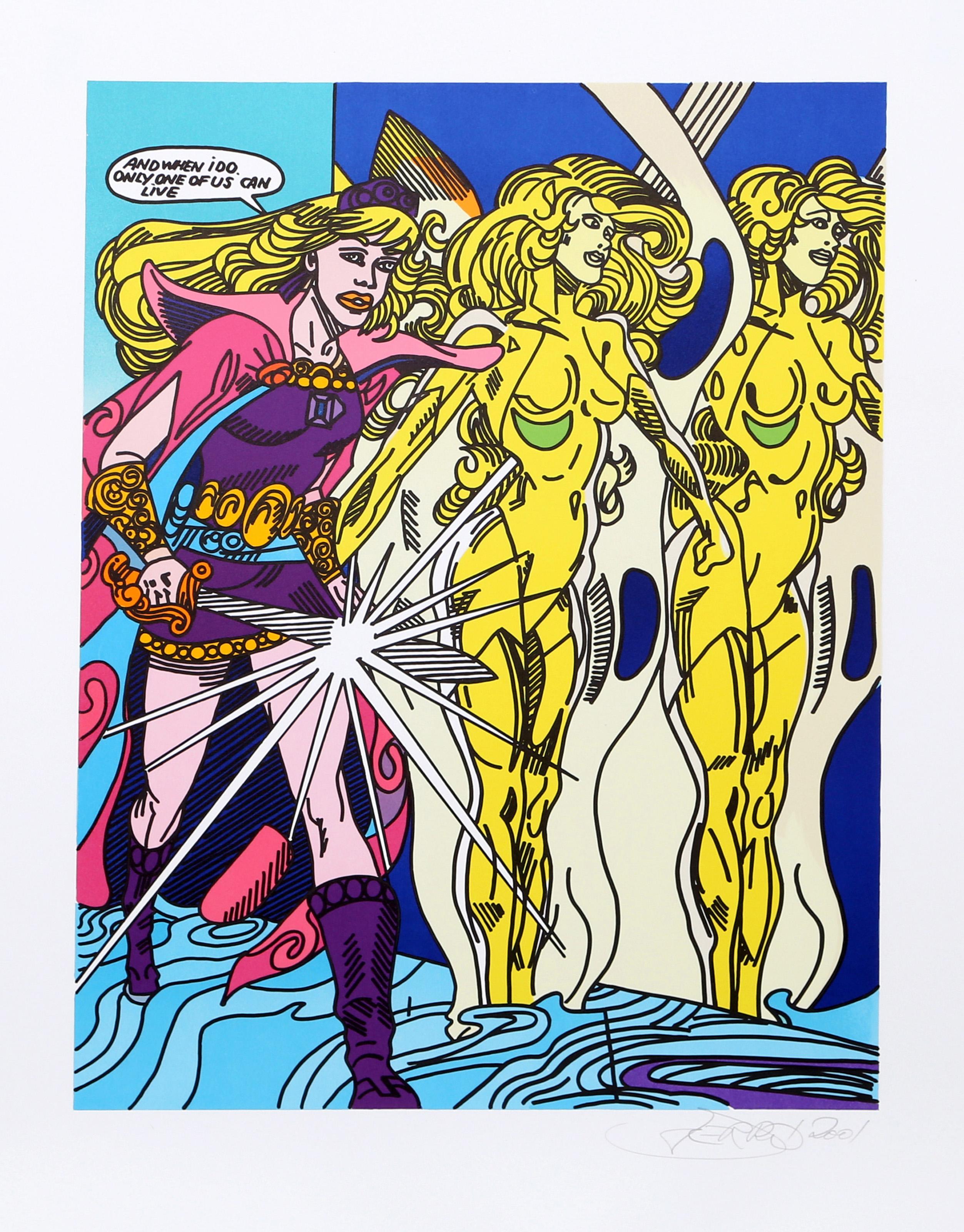 Swordslady, Pop Art Lithograph by Erró