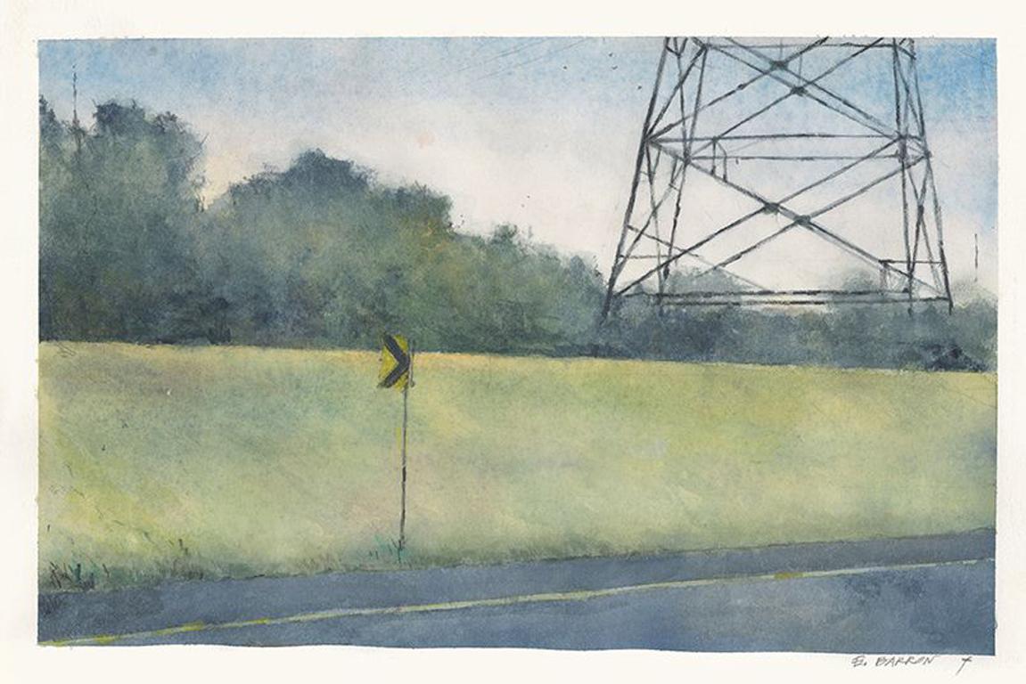 Errol Barron Landscape Painting - Levee Tower