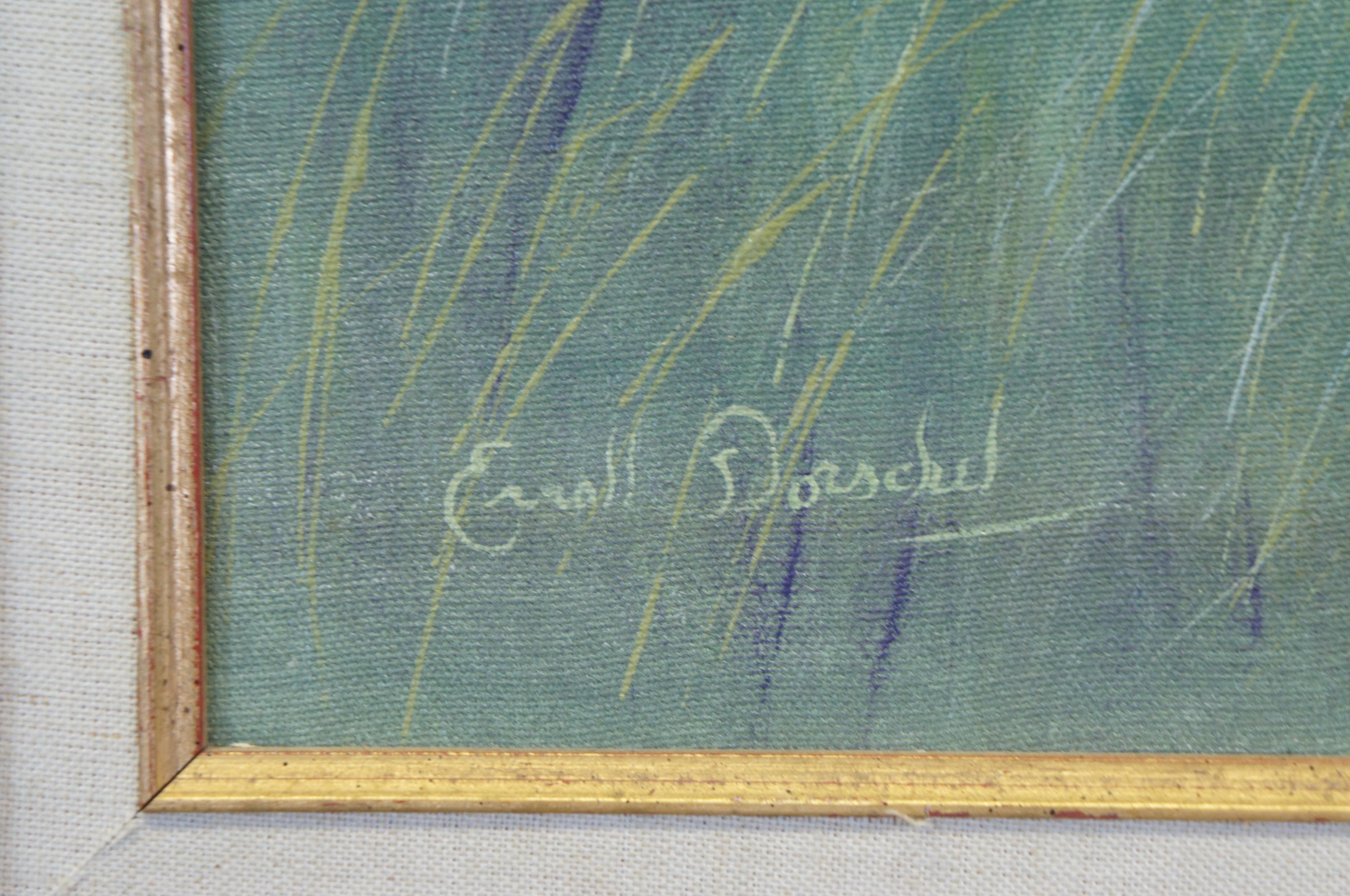 Toile Erroll Dorschel Prairie Paysage Deux filles colombes Peinture à l'huile originale 44 po en vente