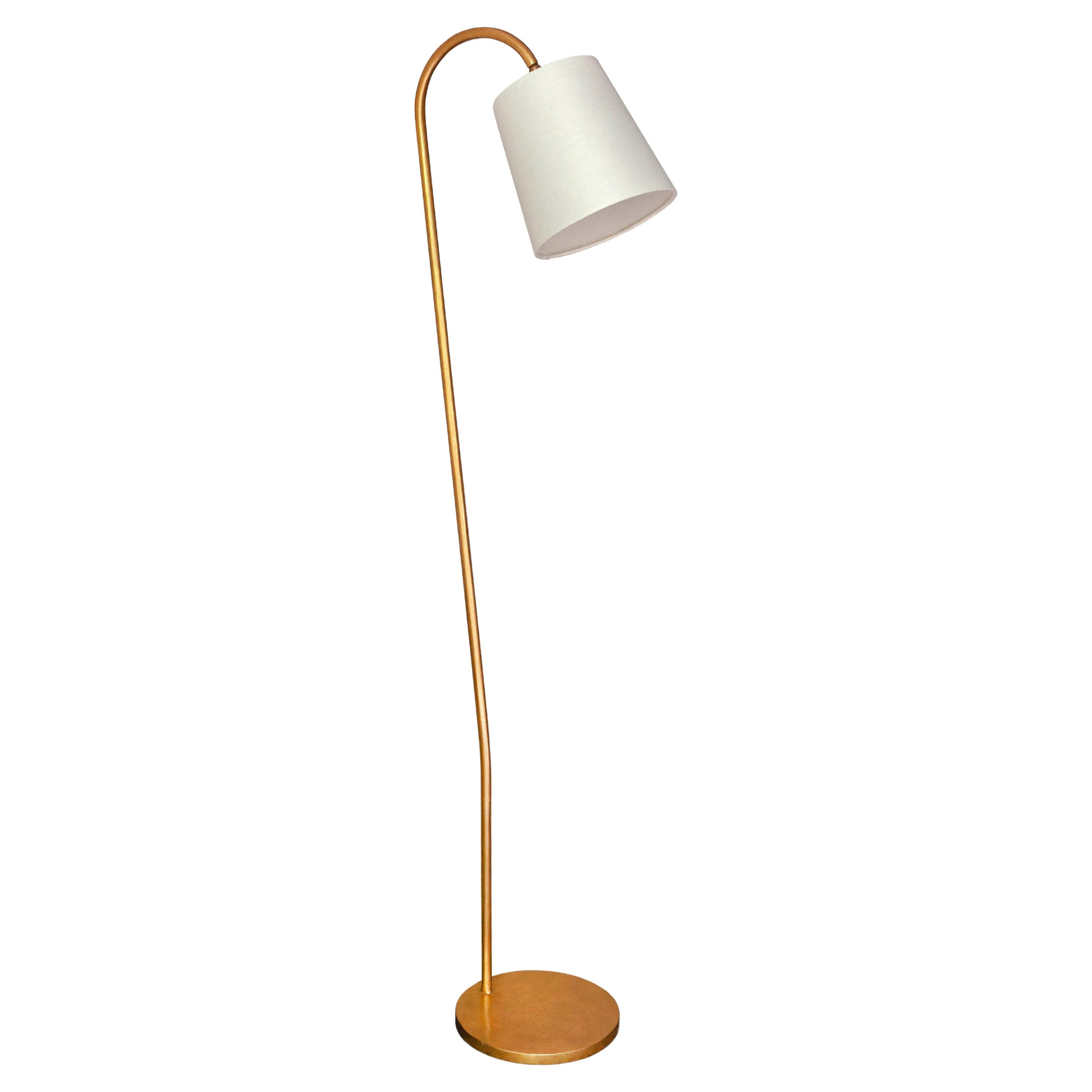 “Ersa”  Floor Lamp, Antique Gold Finish For Sale