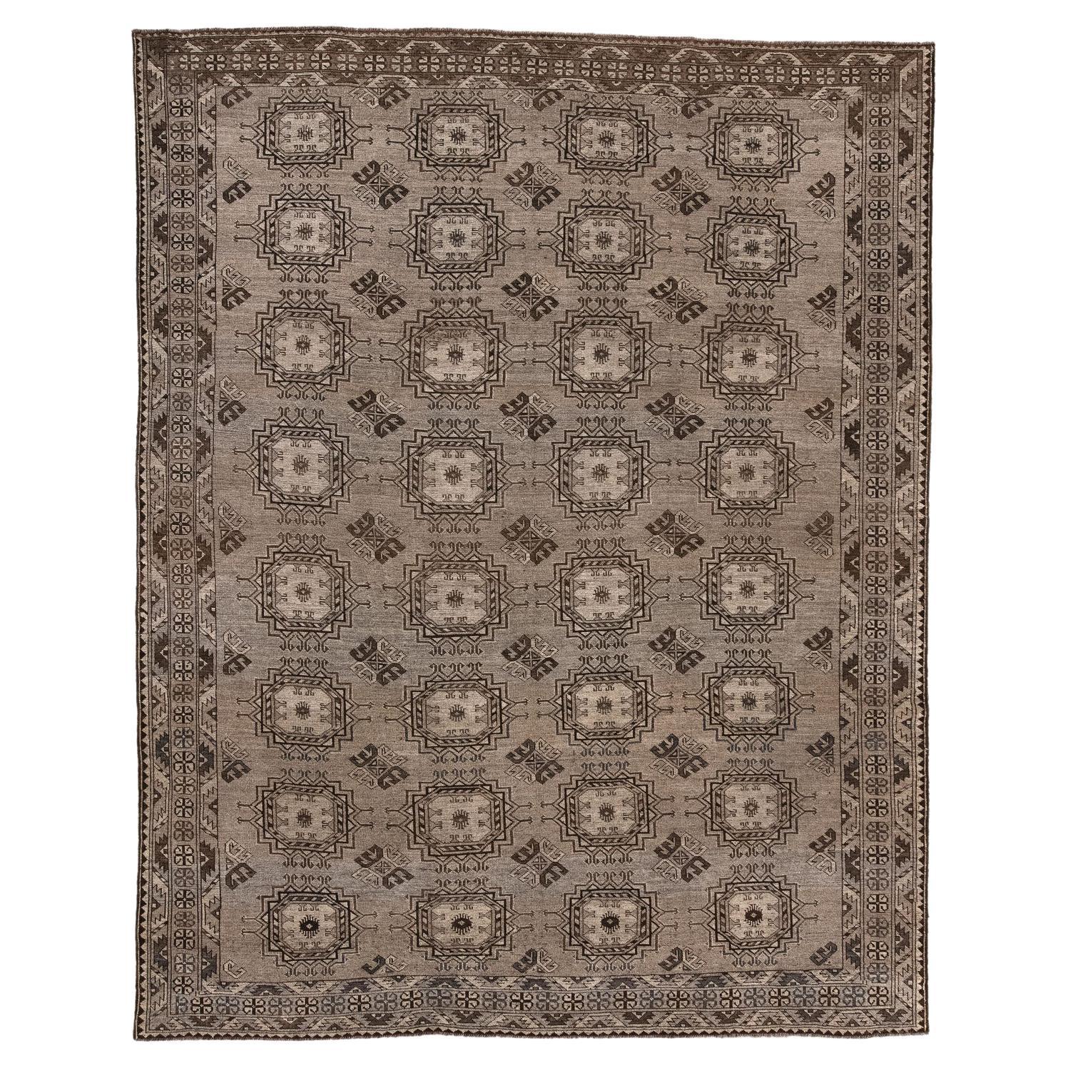 Ersari Afghan Carpet with Emblematic Tribal Merv Guls