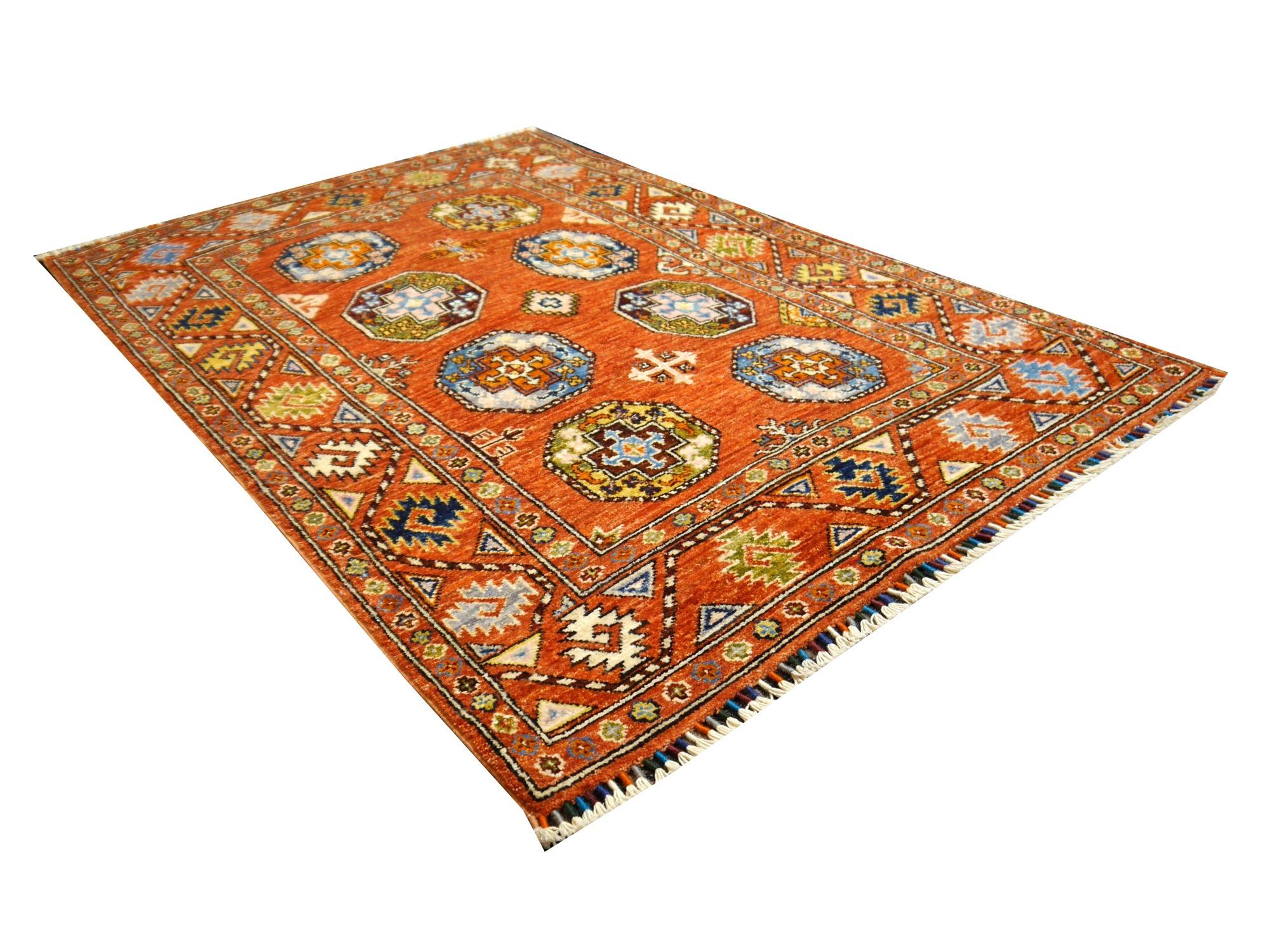 Tribal Ersari Afghan Rug with Natural Dyes Hand Knotted For Sale