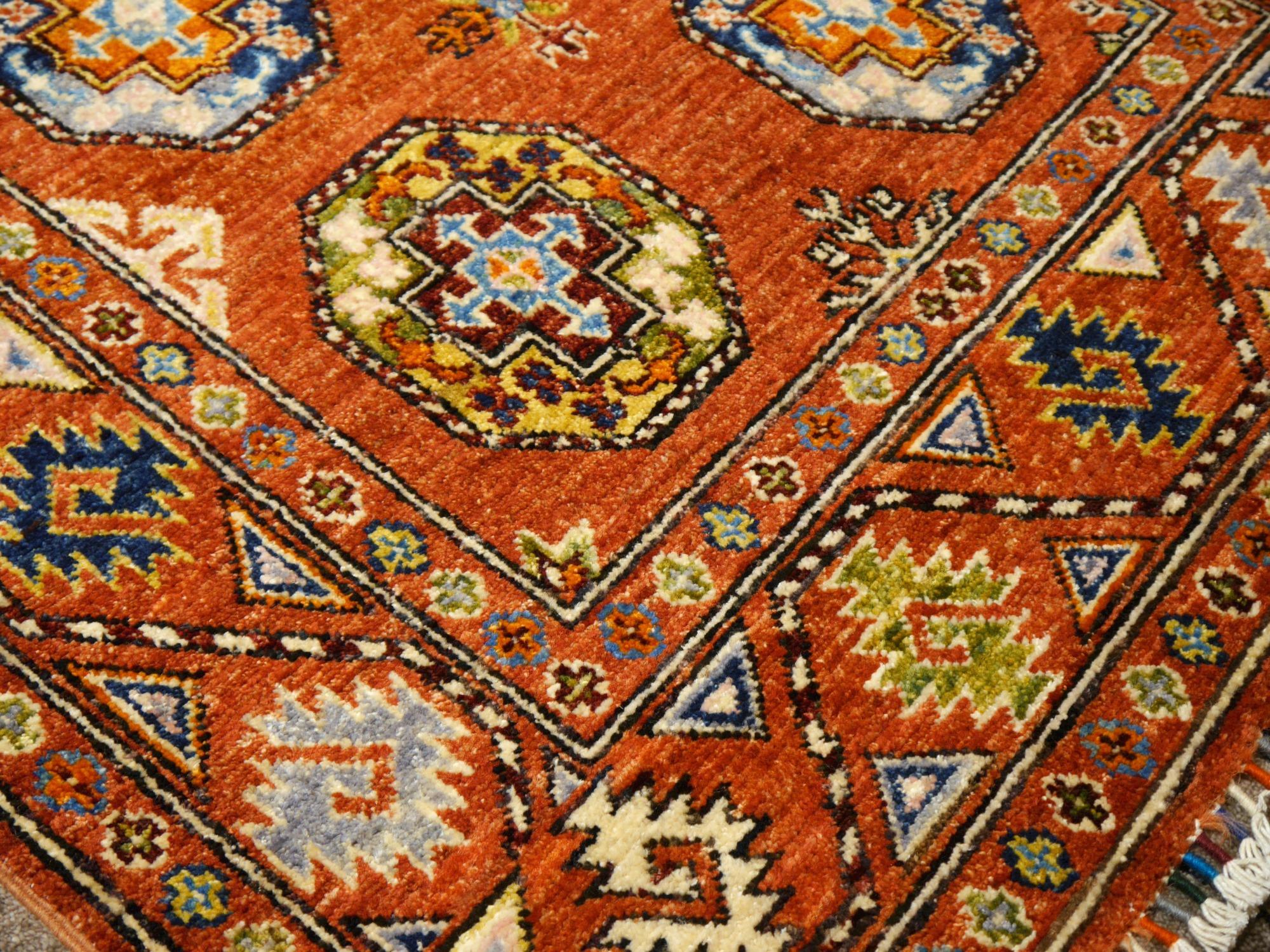 Contemporary Ersari Afghan Rug with Natural Dyes Hand Knotted For Sale