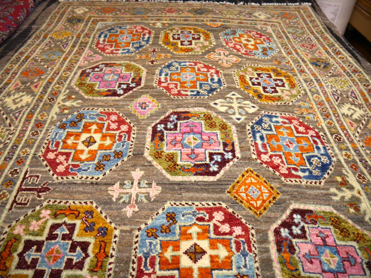 Contemporary Ersari Afghan Rug with Natural Dyes Hand Knotted Ariana Rugs from Afghanistan For Sale
