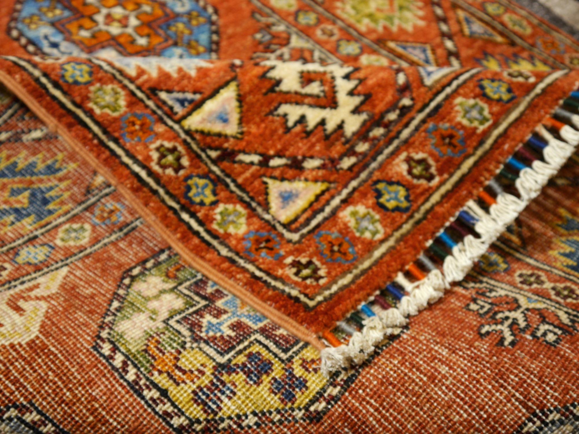 Wool Ersari Afghan Rug with Natural Dyes Hand Knotted For Sale