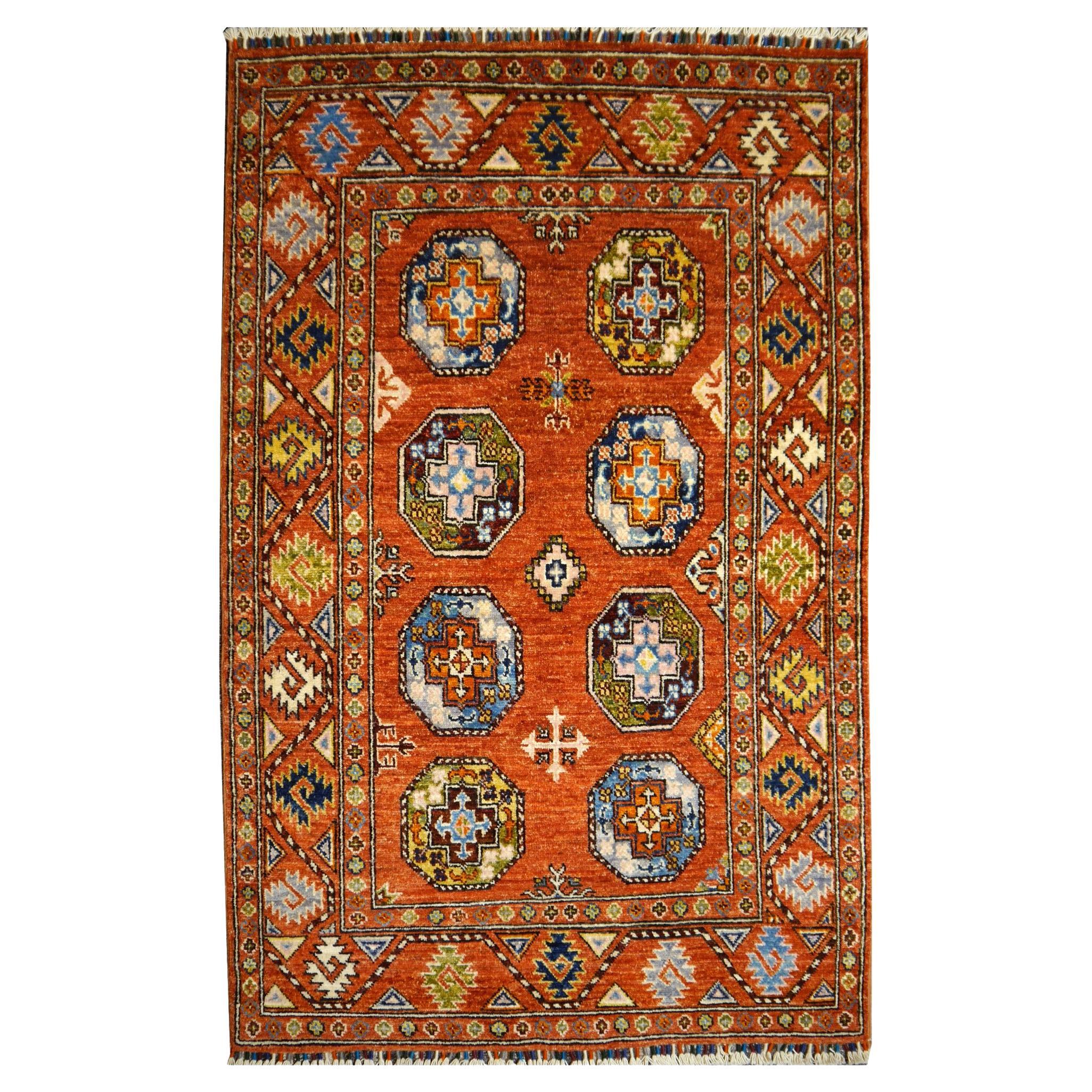 Ersari Afghan Rug with Natural Dyes Hand Knotted For Sale