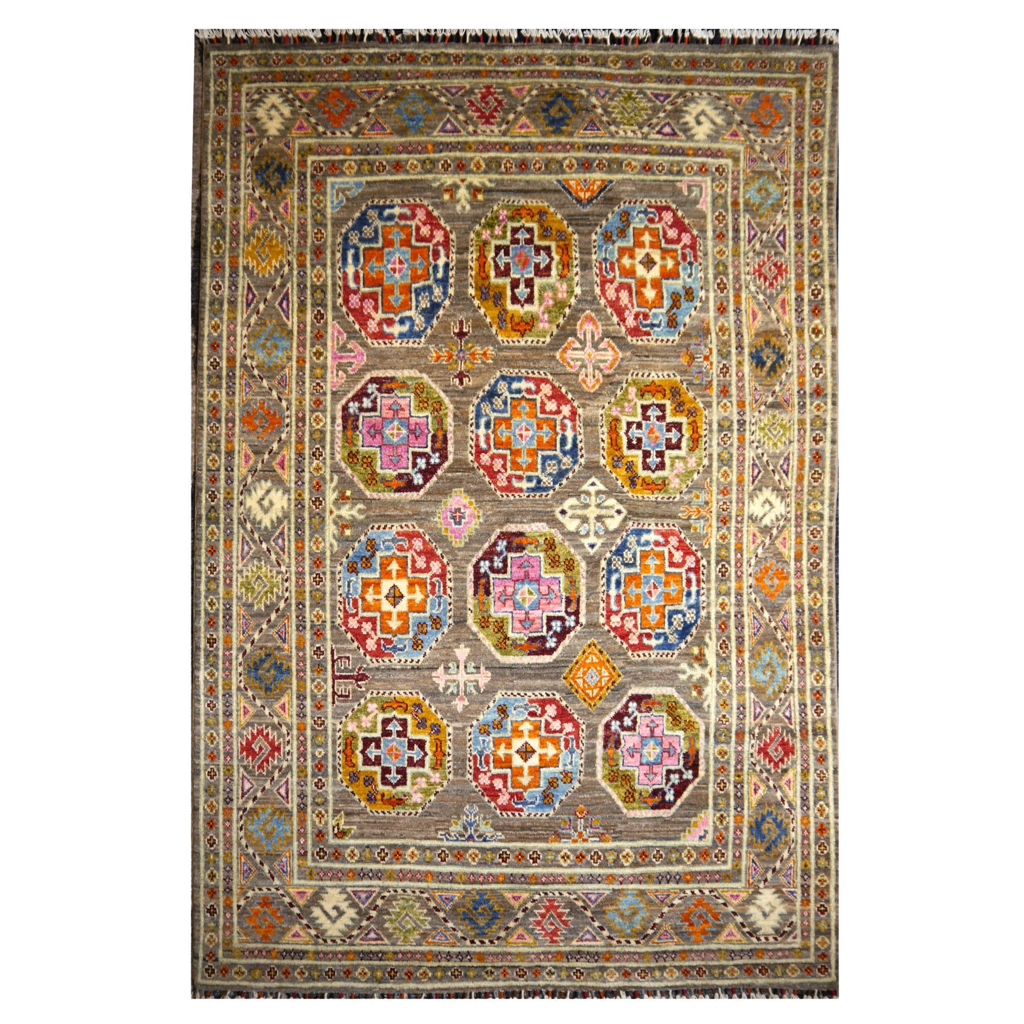 Ersari Afghan Rug mit natürlichen Farbstoffen Handgeknüpfte Ariana Rugs aus Afghanistan im Angebot