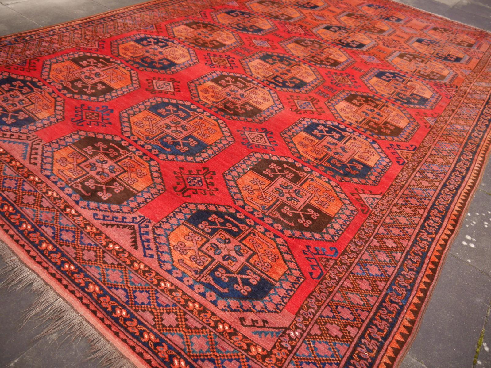 Hand-Knotted Ersari Antique Turkmen Gentlemens Carpet Large Size