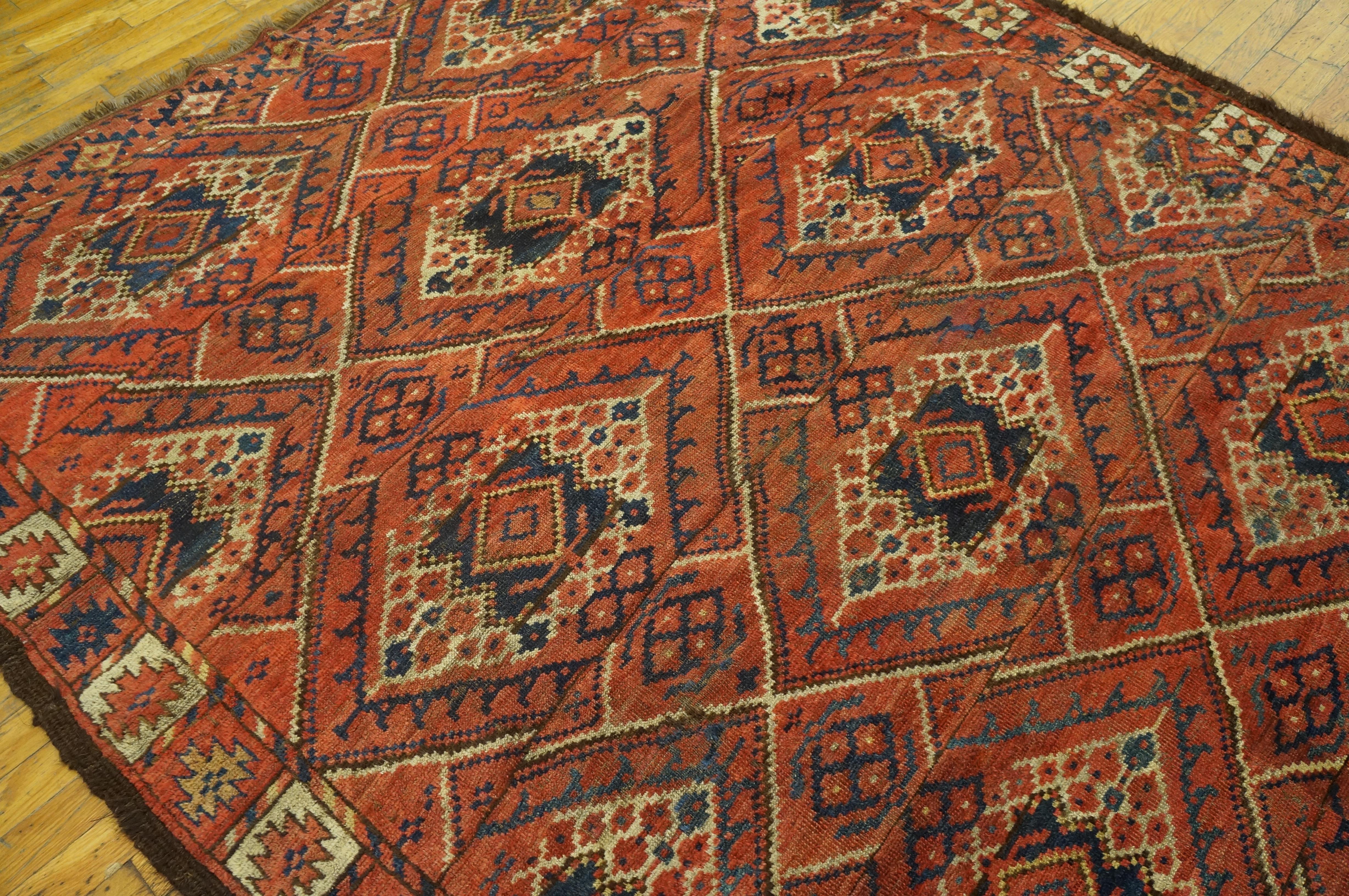 Hand-Knotted 19th Century Central Asian Ersari Carpet ( 6'3