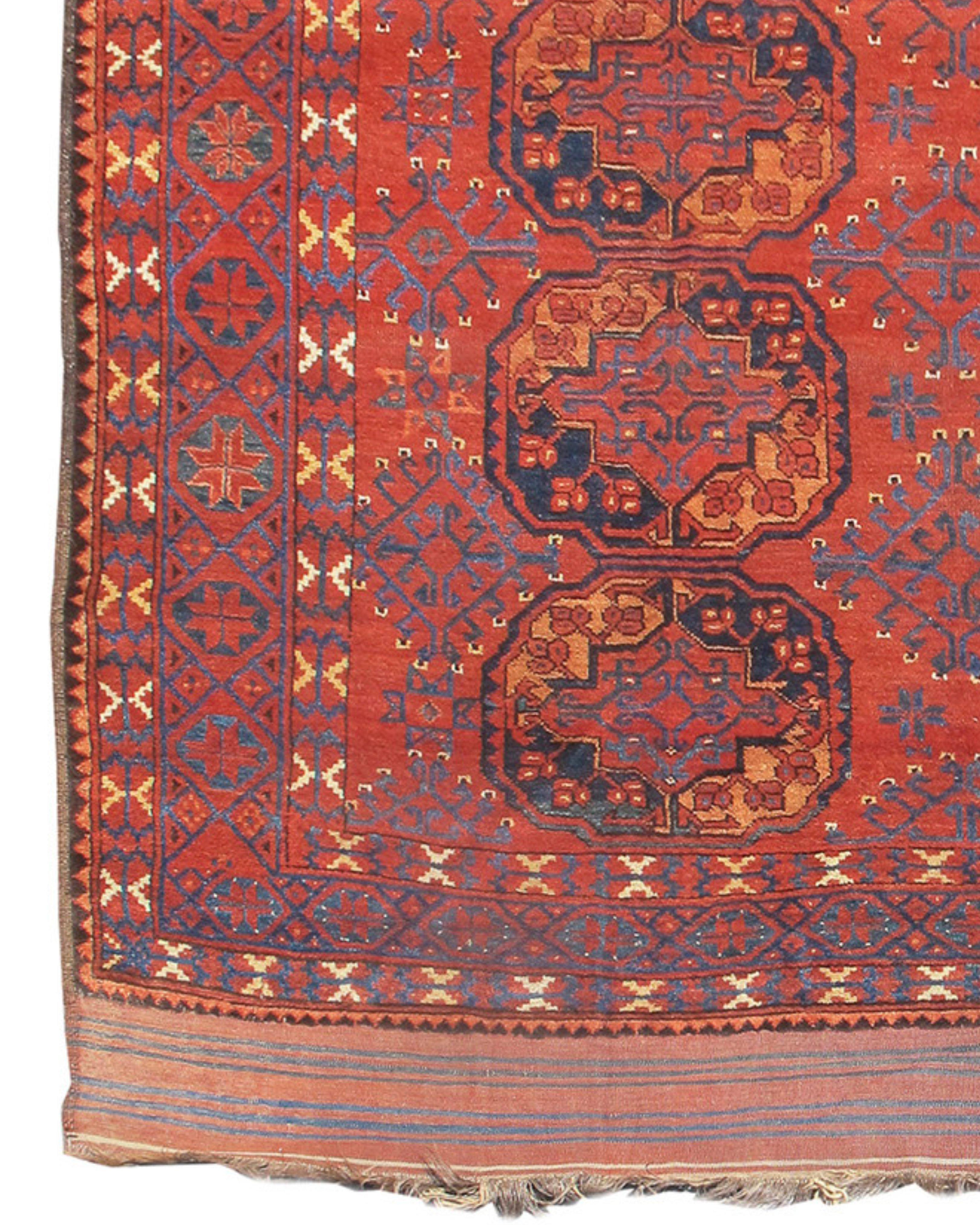 Hand-Knotted Ersari Main Carpet, 19th century For Sale