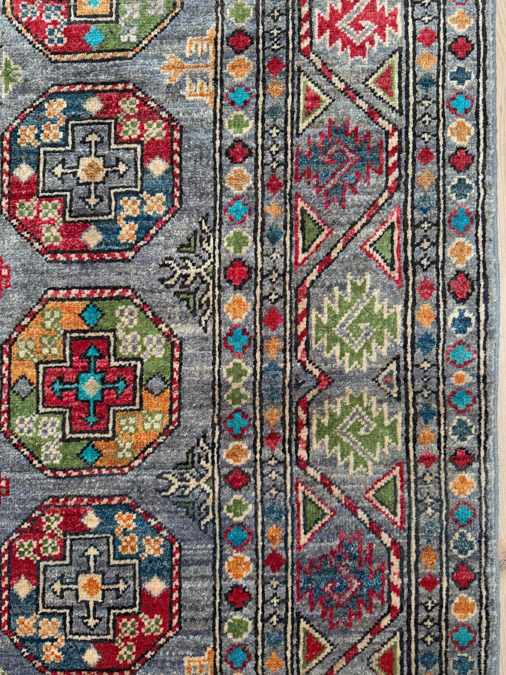 Tapis tribal neutre Ersari • Tapis transitionnel fait main (4'x6