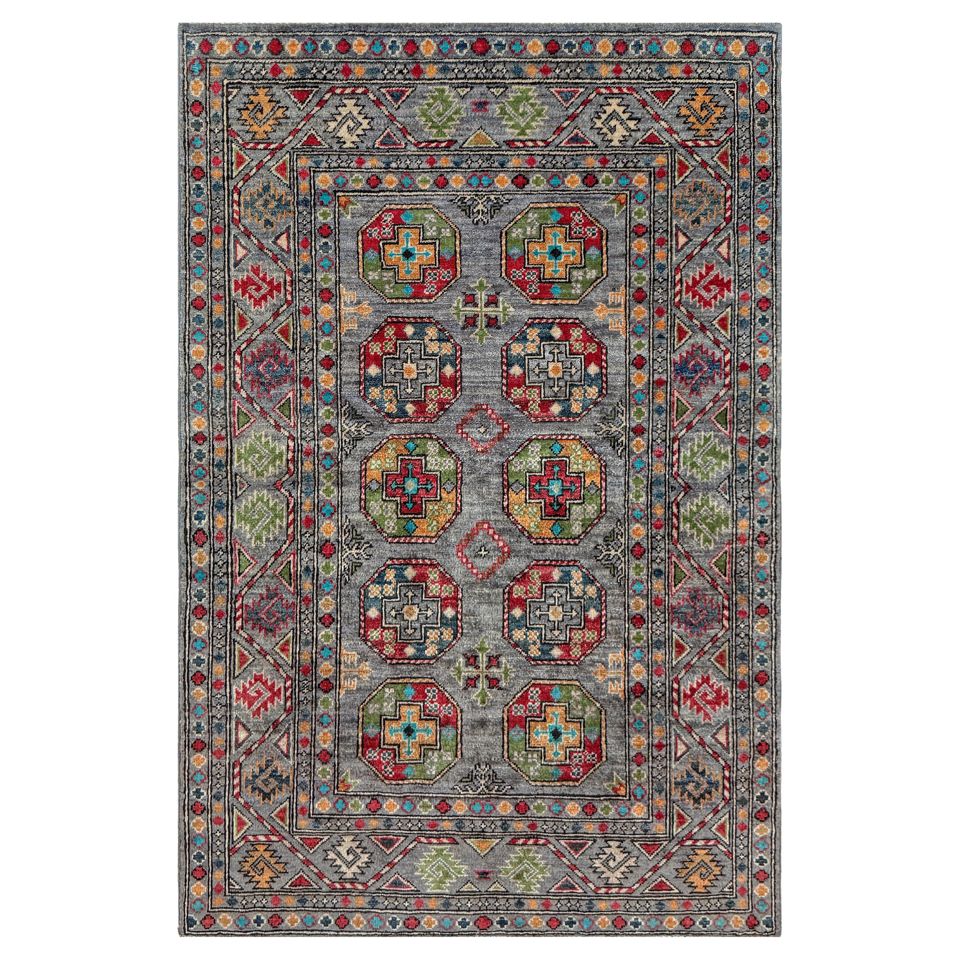 Tapis tribal neutre Ersari • Tapis transitionnel fait main (4
x6") en vente