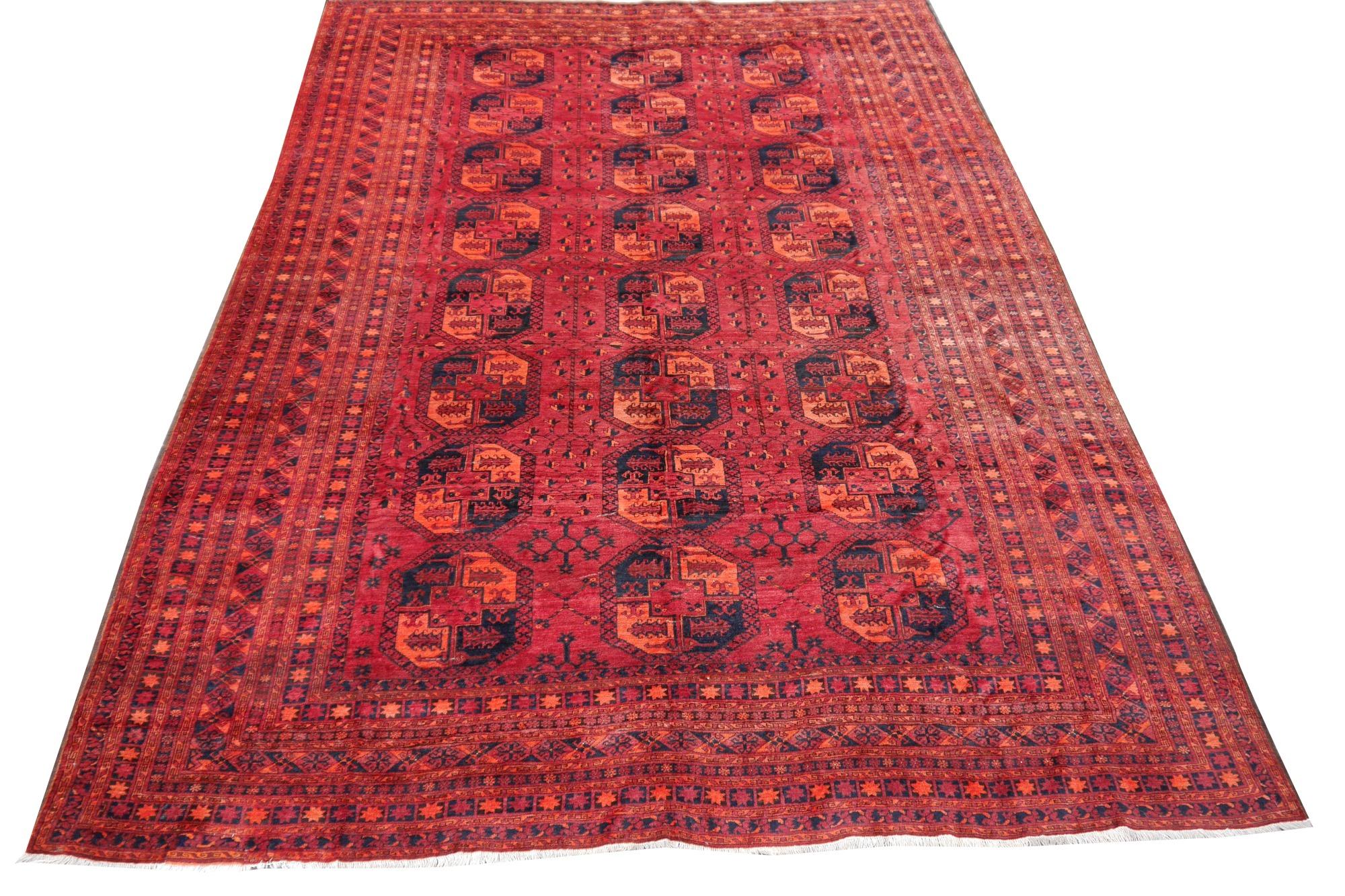 Grand tapis tribal surdimensionné Afghan Ersari Turkoman ou Turkmen - Art tribal décoratif 