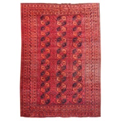 Ersari rug 11.2 x 15.5 ft oversized tribal Turkoman hand knotted antique carpet