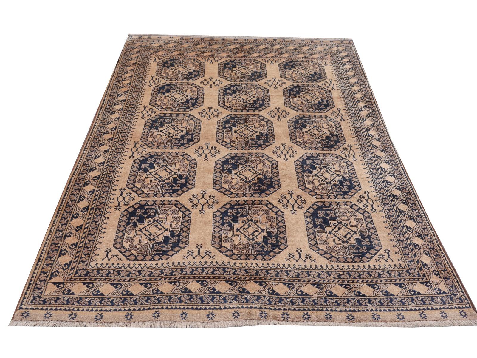 Afghan Ersari Rug Large Size Tribal Turkoman Hand Knotted Semi Antique Carpet For Sale