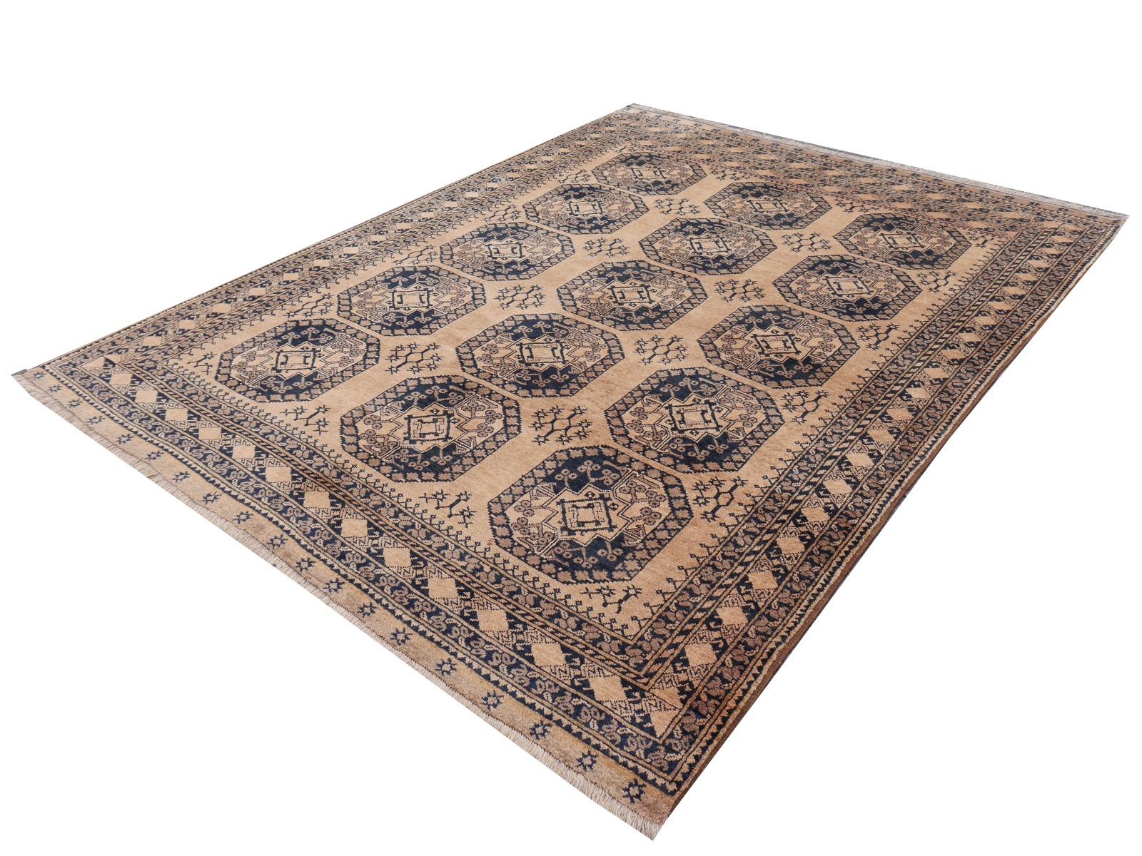 Hand-Knotted Ersari Rug Large Size Tribal Turkoman Hand Knotted Semi Antique Carpet For Sale