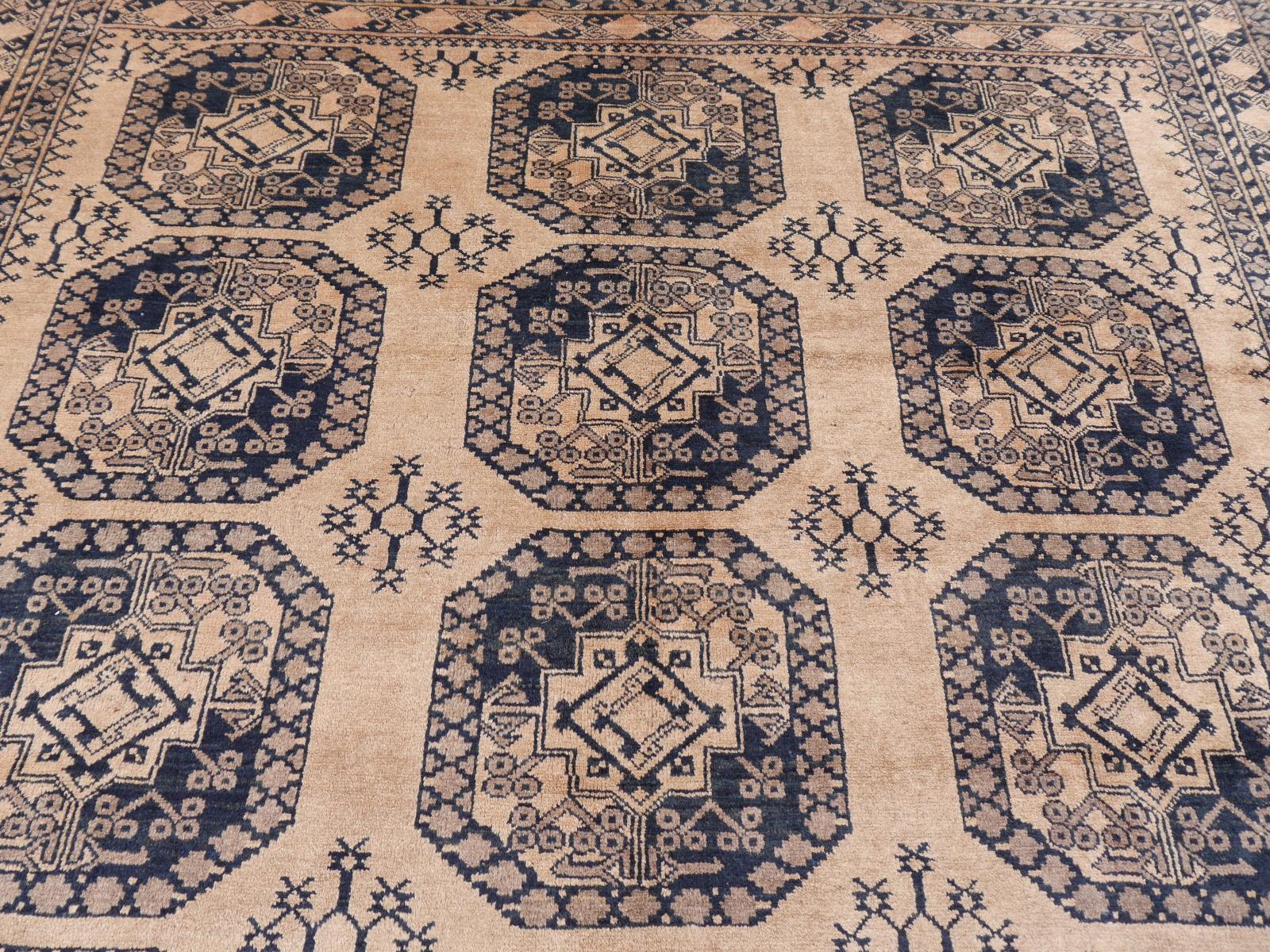 Ersari Rug Large Size Tribal Turkoman Hand Knotted Semi Antique Carpet For Sale 1