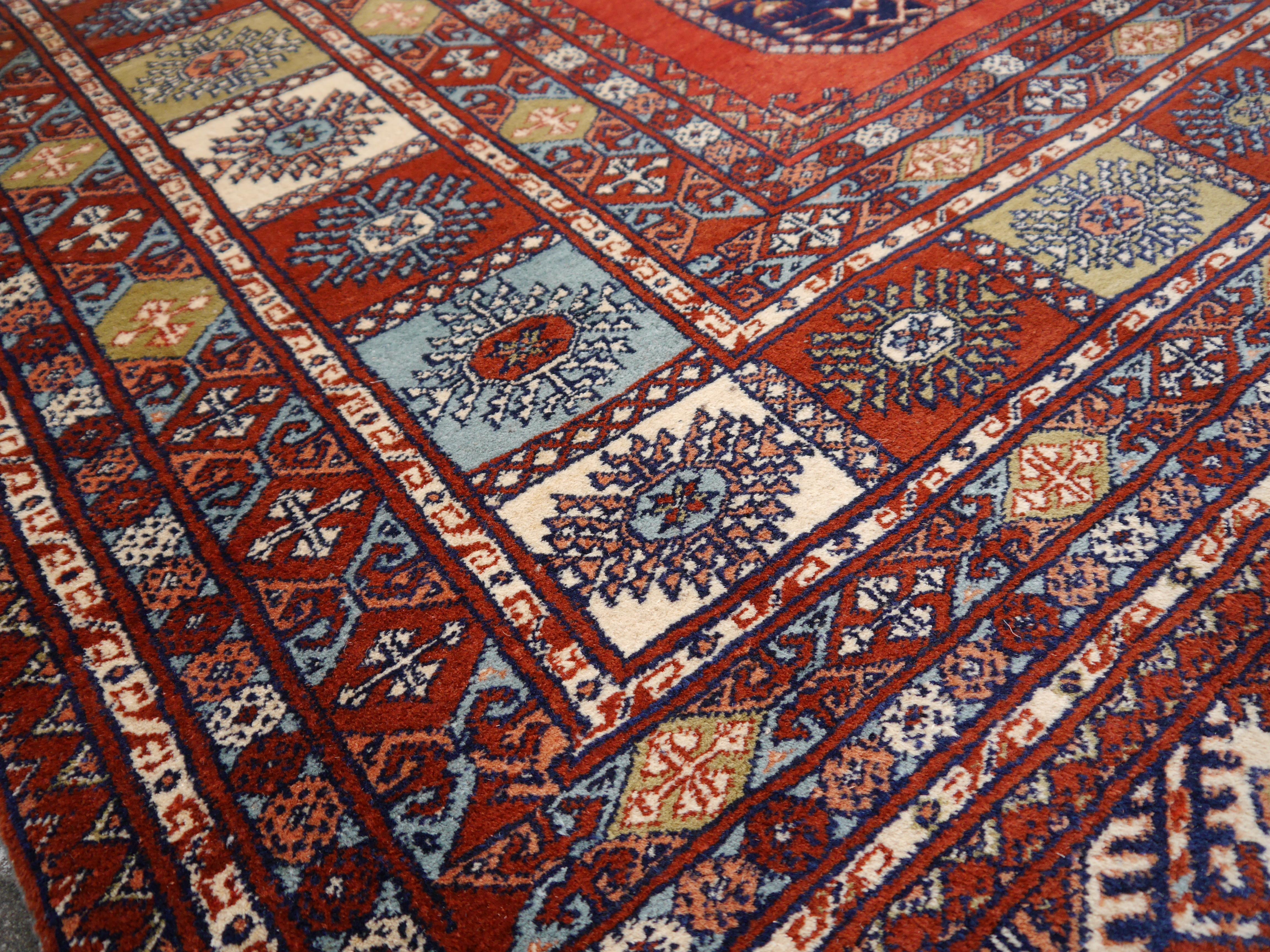 Hand-Knotted Ersari Rug Large Size Tribal Turkoman Hand Knotted Carpet For Sale
