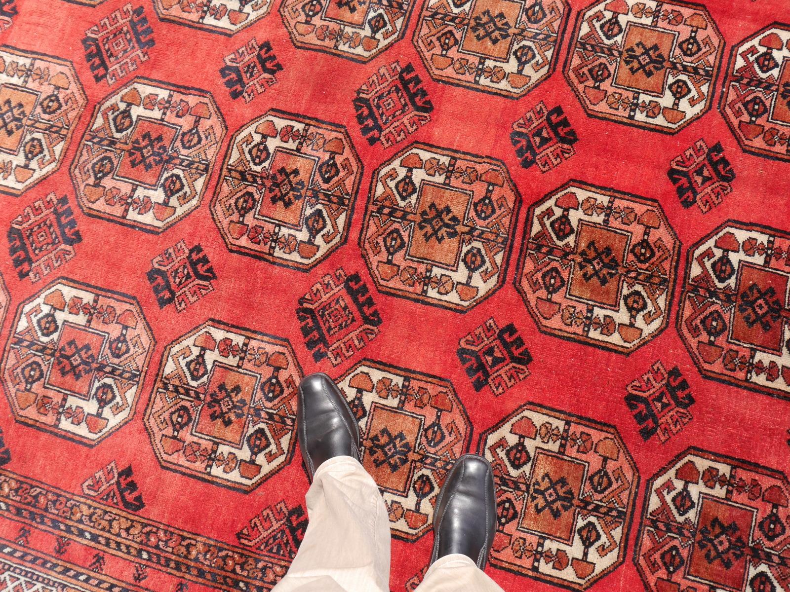 Ersari Rug Large Size Tribal Turkoman Hand Knotted Semi Antique Carpet 4