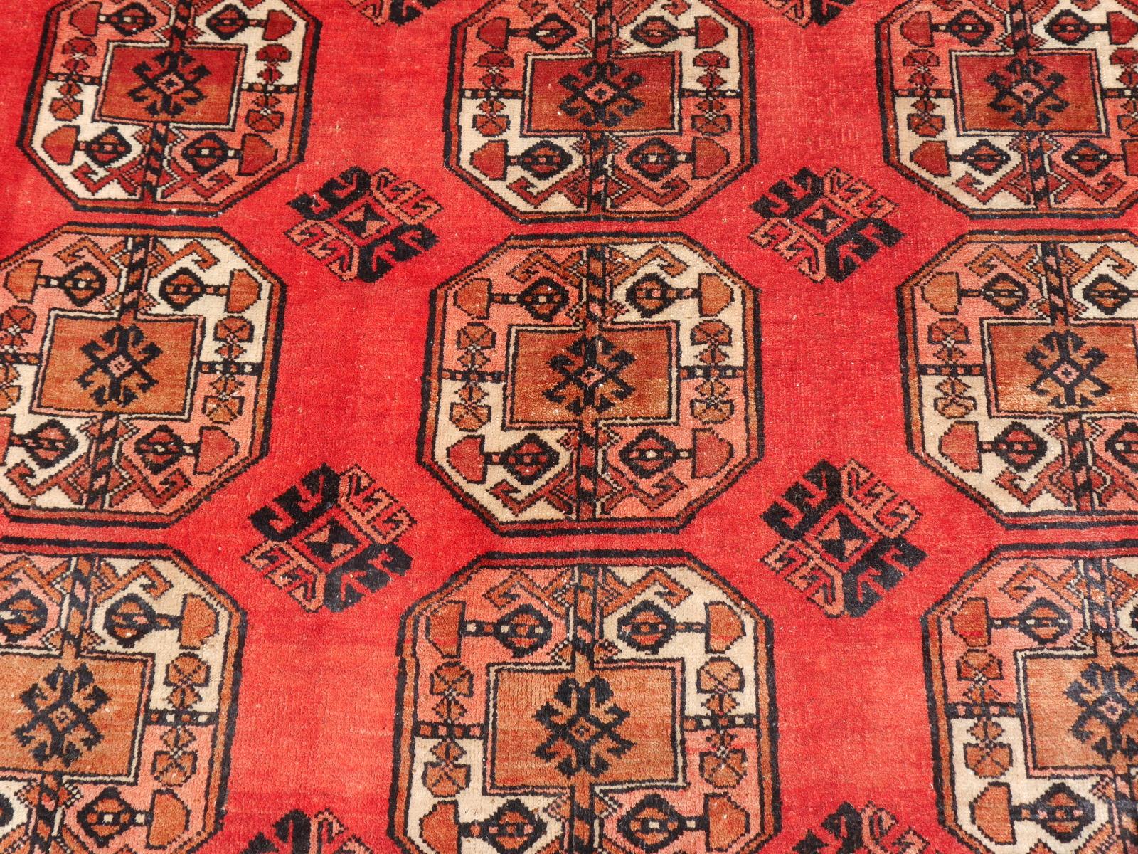 Ersari Rug Large Size Tribal Turkoman Hand Knotted Semi Antique Carpet 6