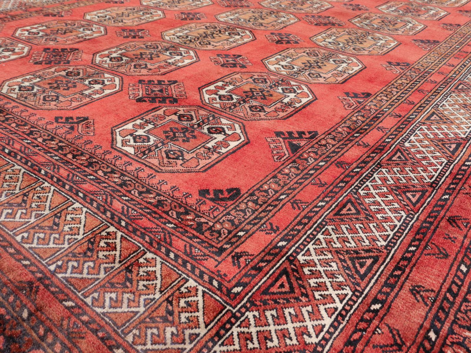 Ersari Rug Large Size Tribal Turkoman Hand Knotted Semi Antique Carpet 7