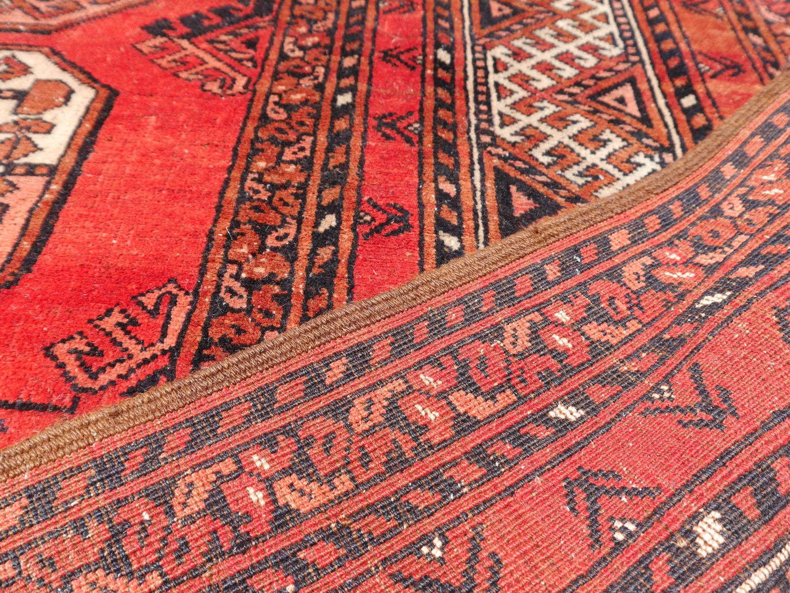 Ersari Rug Large Size Tribal Turkoman Hand Knotted Semi Antique Carpet 10