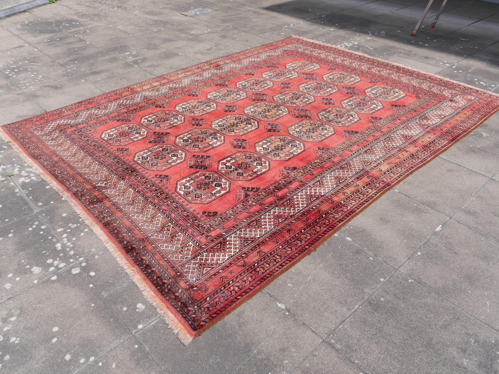 Ersari Rug Large Size Tribal Turkoman Hand Knotted Semi Antique Carpet In Good Condition In Lohr, Bavaria, DE