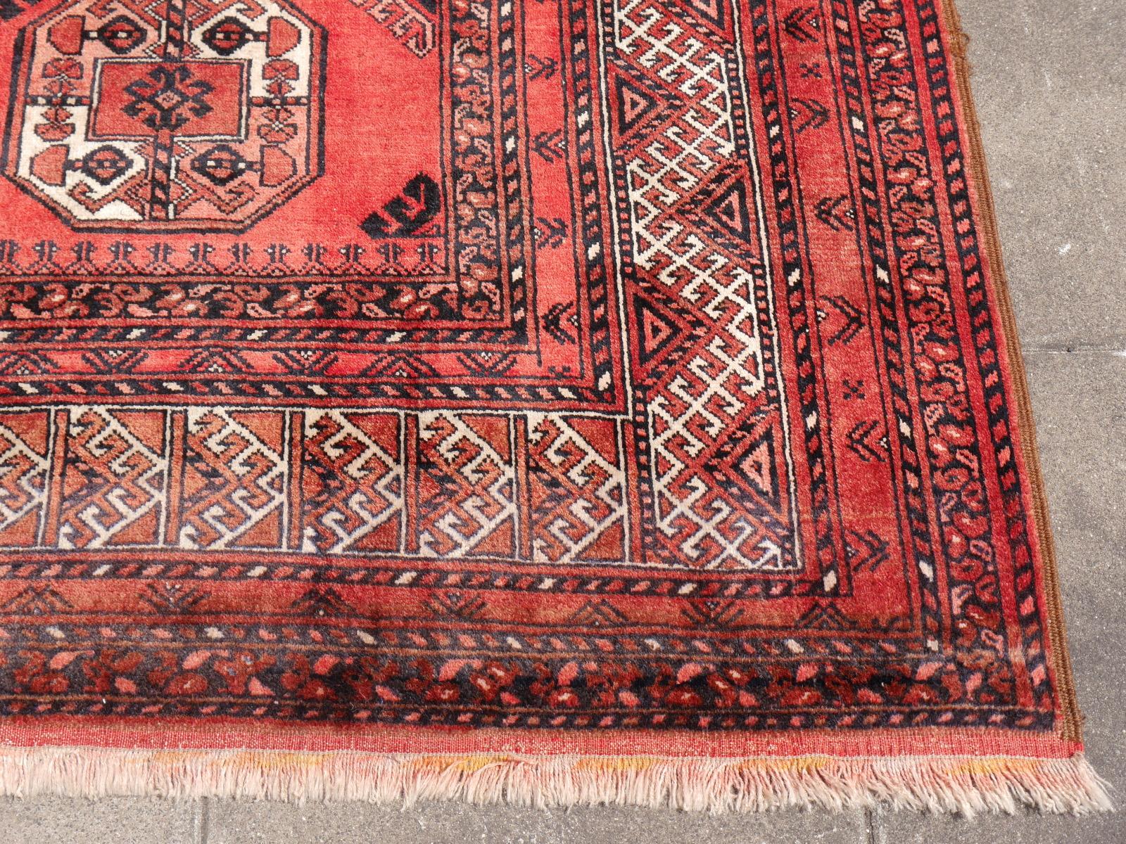 20th Century Ersari Rug Large Size Tribal Turkoman Hand Knotted Semi Antique Carpet