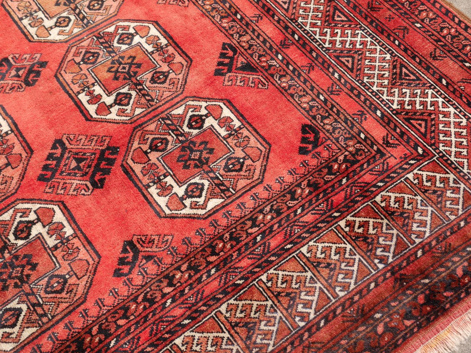 Wool Ersari Rug Large Size Tribal Turkoman Hand Knotted Semi Antique Carpet