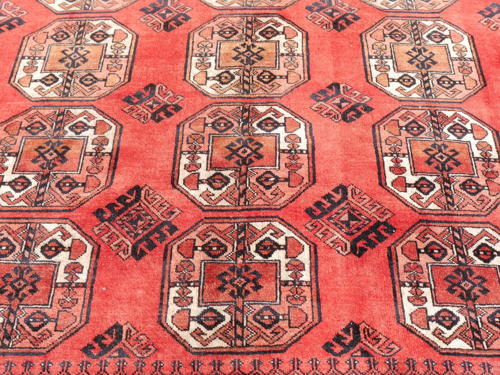 Ersari Rug Large Size Tribal Turkoman Hand Knotted Semi Antique Carpet 1