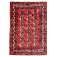 Ersari Rug Large Size Tribal Turkoman Hand Knotted Semi Antique Carpet