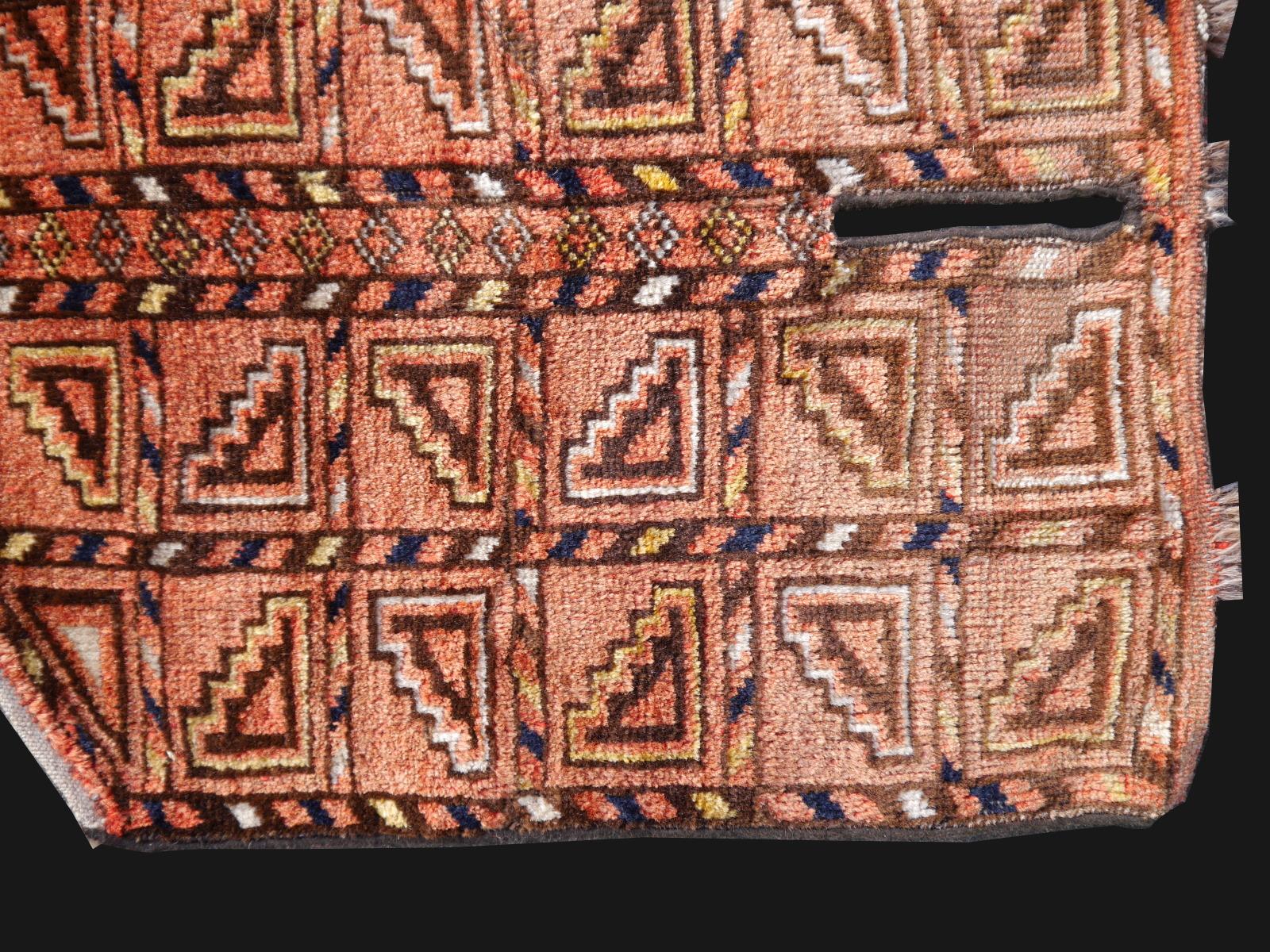 Tribal Tapis Ersari - Couverture de selle de selle Tapis ancien tribal turkoman noué à la main en vente
