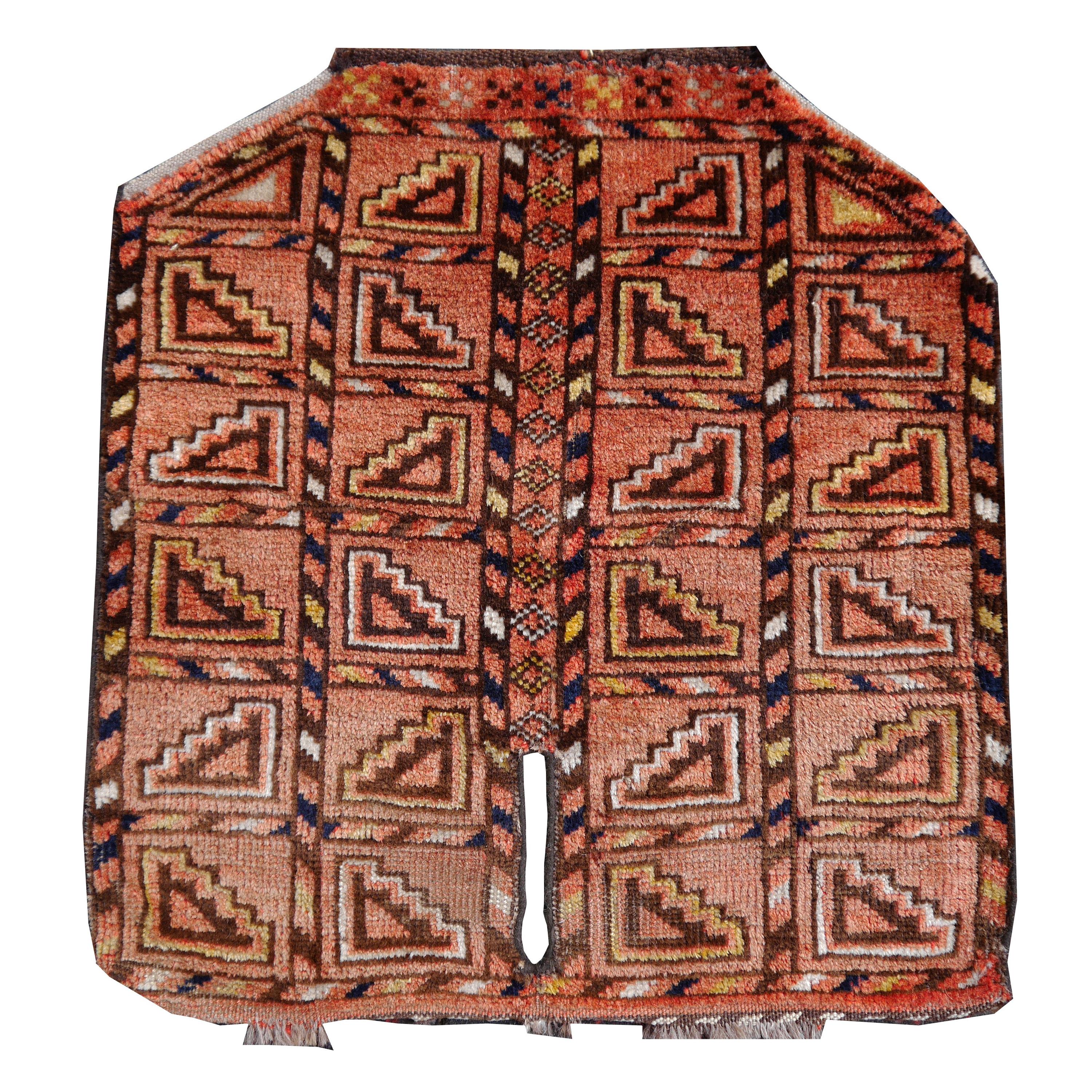 Ersari Rug Saddle Blanket Cover Tribal Turkoman Hand Knotted Antique Carpet For Sale